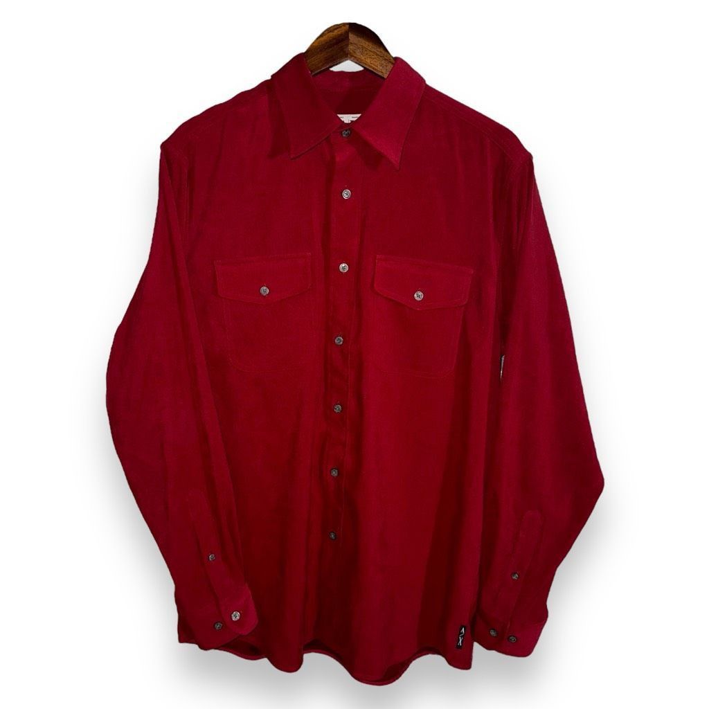 Armani Armani Exchange Crimson Red Sueded Button Up Shirt Size M Size US M / EU 48-50 / 2 - 1 Thumbnail