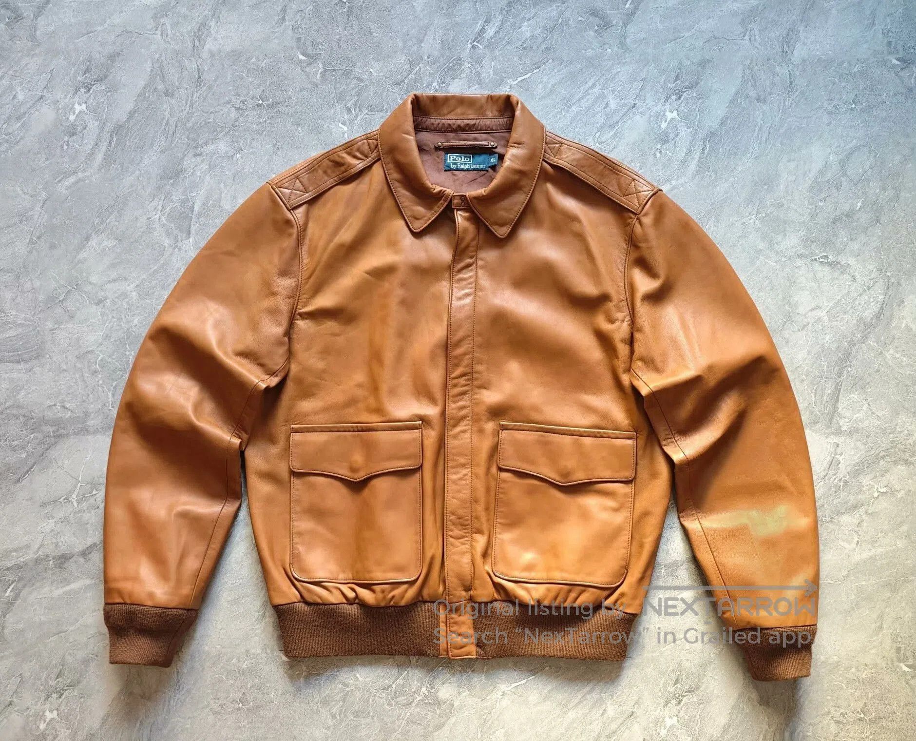 Polo Ralph Lauren polo ralph lauren lambskin a-2 jacket. Size US XL / EU 56 / 4 - 1 Thumbnail