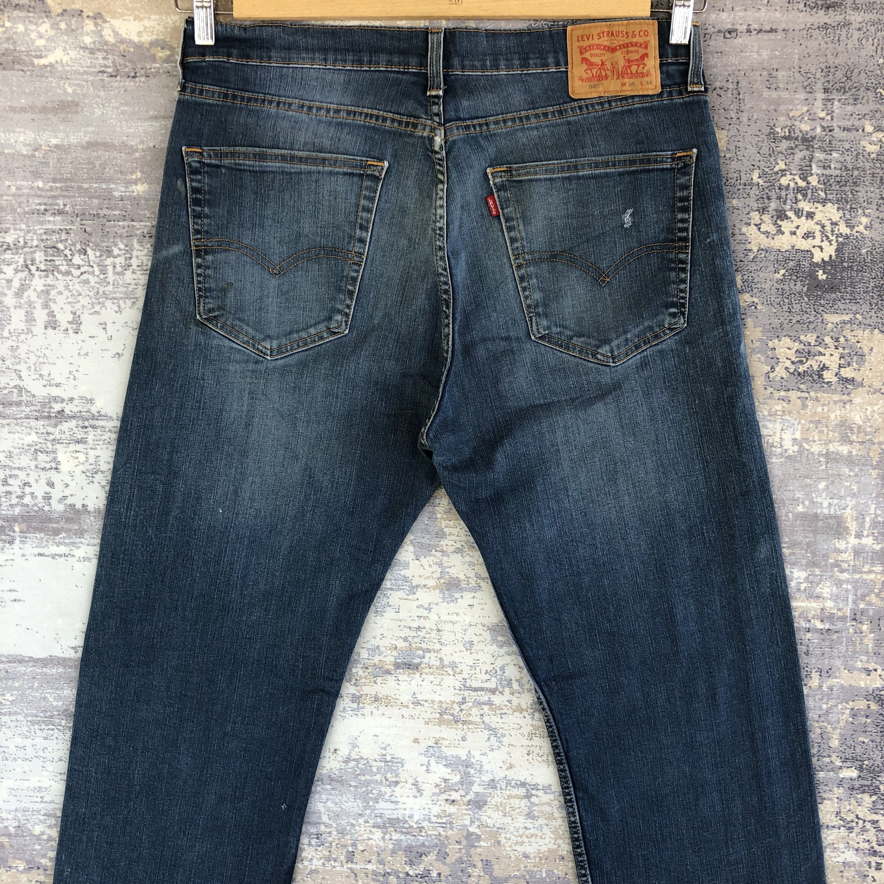 Levi's Vintage Y2K Levis Ripped Jeans Levi's 505 Faded Denim Size US 34 / EU 50 - 4 Thumbnail