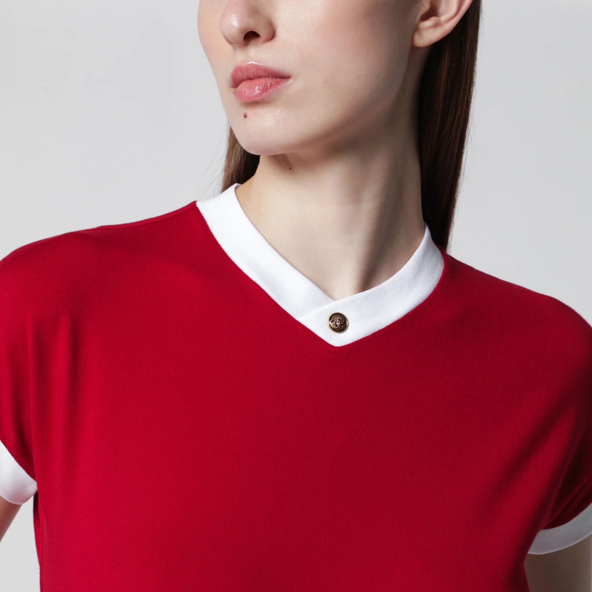 Versace o1d2blof0426 Cotton Jersey Short Sleeve T-Shirt in Red Size M / US 6-8 / IT 42-44 - 4 Thumbnail