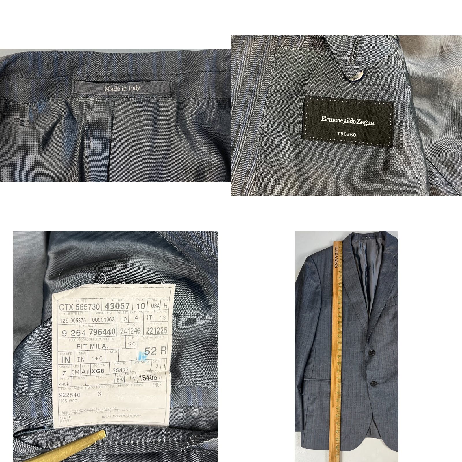 Ermenegildo Zegna Ermenegildo Zegna Trofeo Sport Coat Jacket Men Wool Gray 42R US 42R Regular Two-Button Check Vintage Size US XS / EU 42 / 0 - 8 Thumbnail