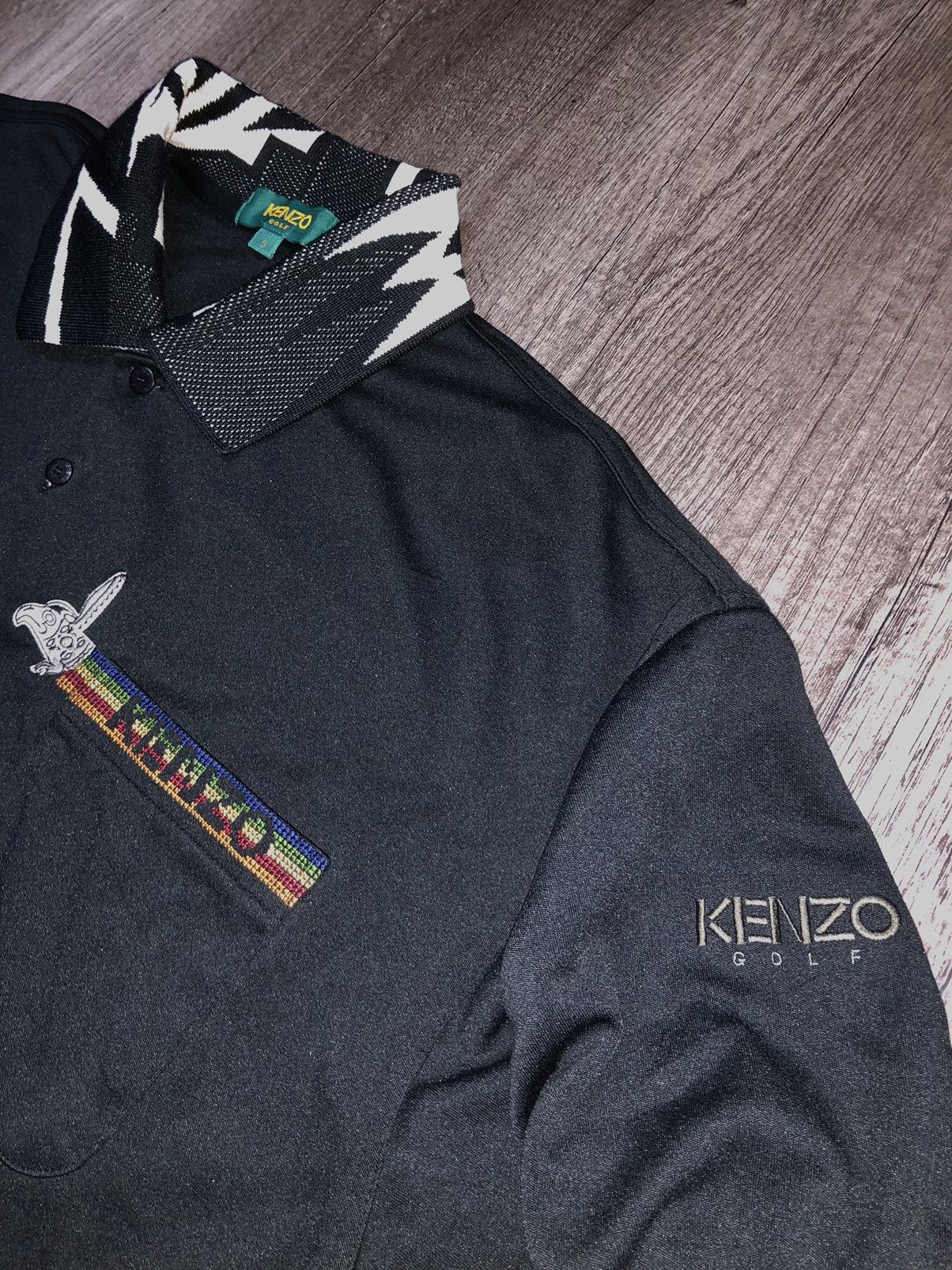 Kenzo × Vintage Vintage Kenzo Golf Pocket Long Sleeve Polo Shirt Size US XL / EU 56 / 4 - 9 Thumbnail