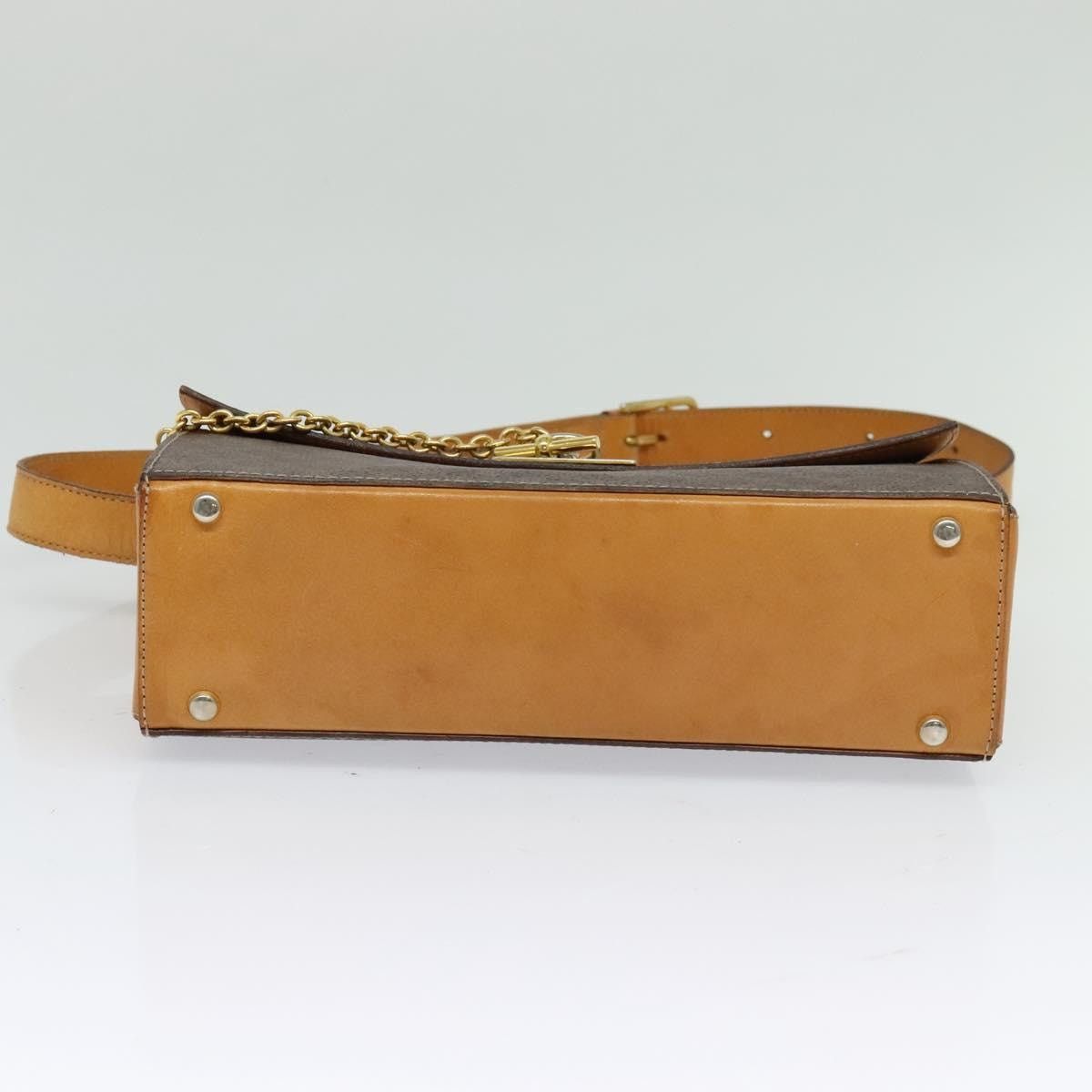 Celine CELINE Macadam Canvas Shoulder Bag Pvc Leather Brown Gold Size ONE SIZE - 9 Thumbnail