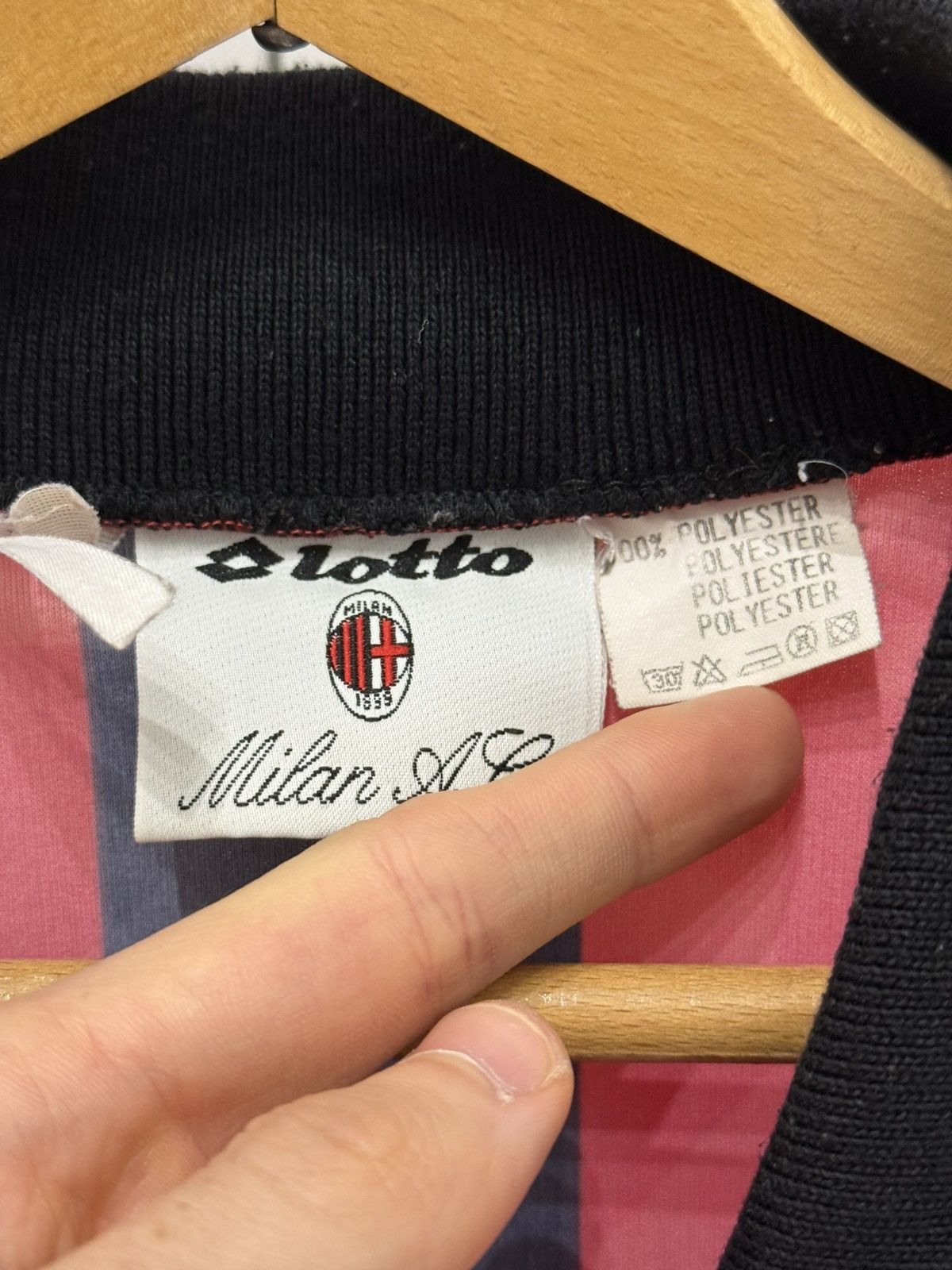 Lotto Sport Vintage Lotto AC Milan 1993-94 Home Football Jersey Soccer Size US XL / EU 56 / 4 - 4 Thumbnail