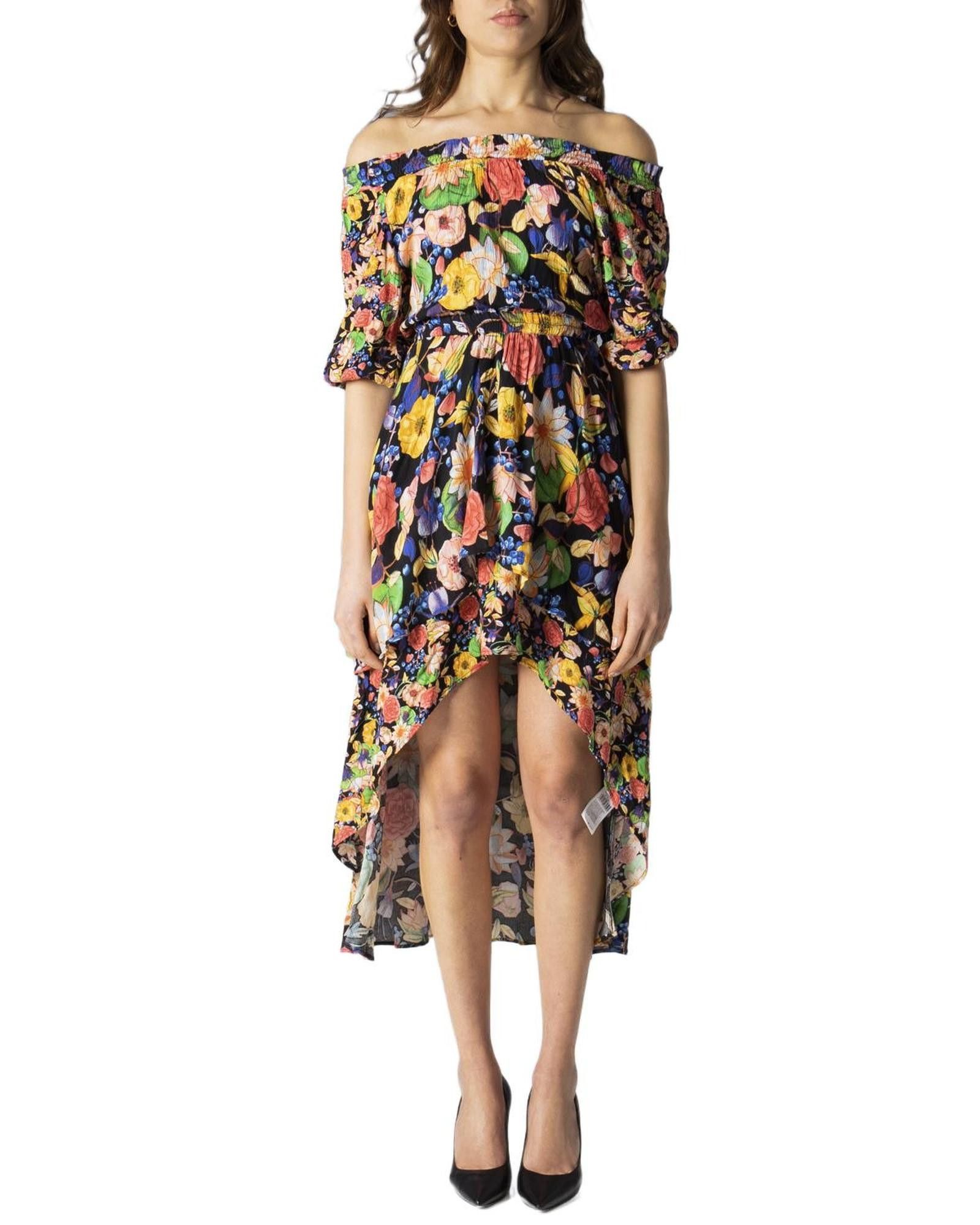 image of Desigual Floral 3/4 Sleeve Dress in Yellow, Women's (Size XL)