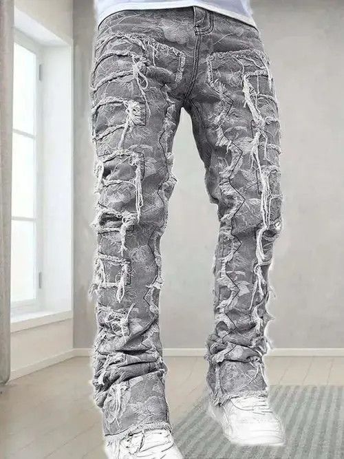 Jean Miyuki x Ryou Washed Stacked Distressed Ripped Skinny Jeans Size US 33 - 7 Thumbnail