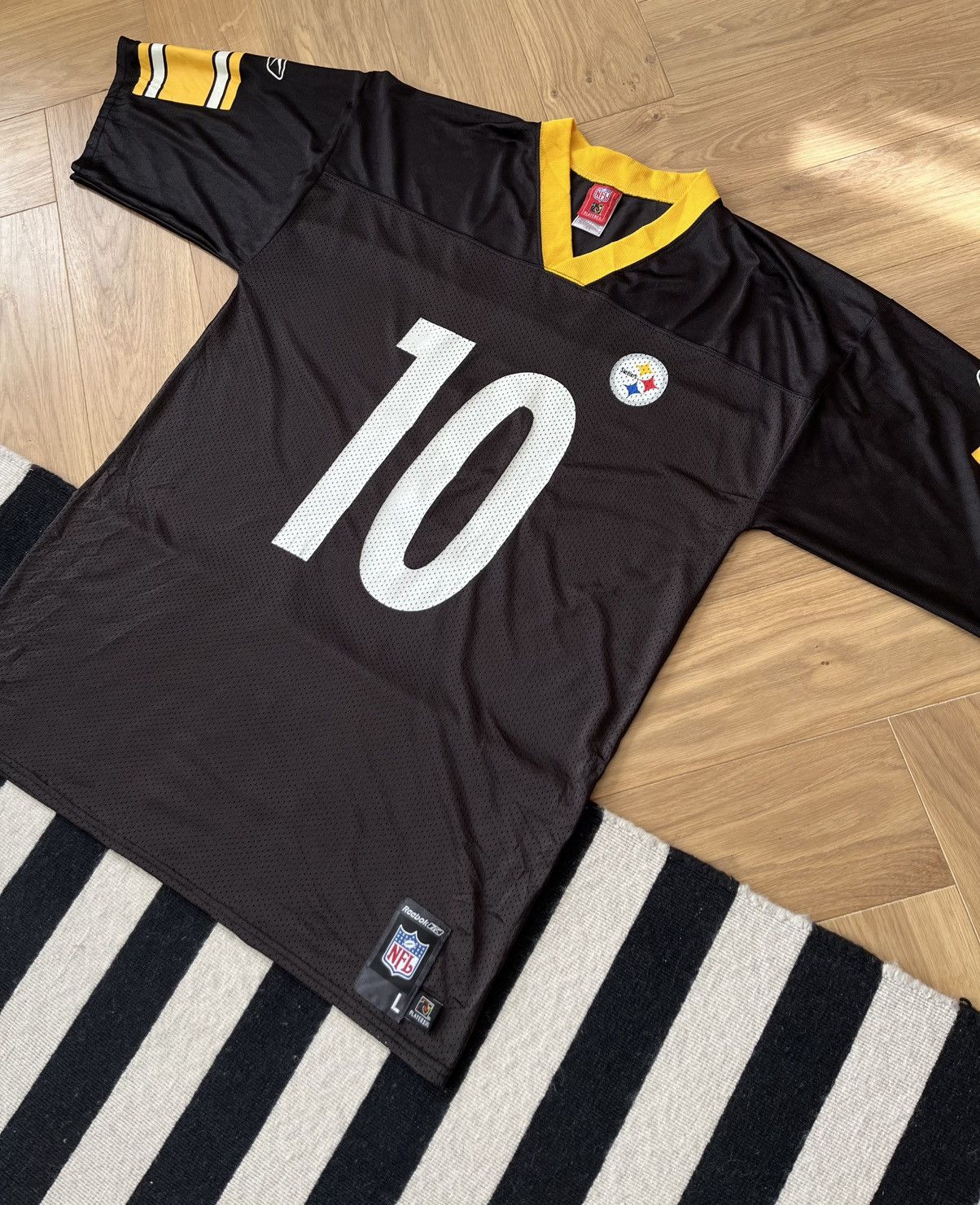 Reebok Pittsburgh Steelers #10 Santonio Holmes Reebok NFL Jersey L Size US L / EU 52-54 / 3 - 3 Thumbnail
