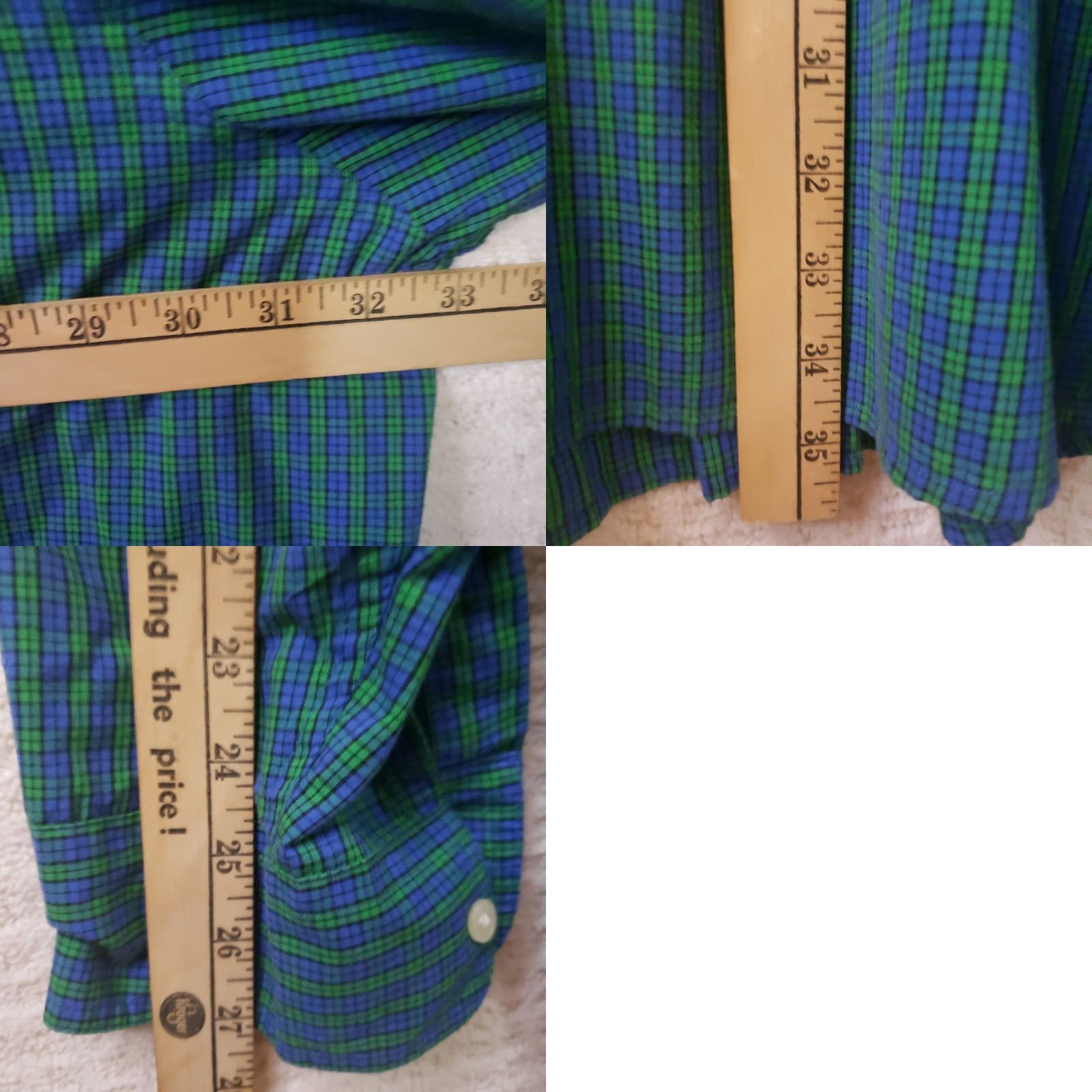 Chaps CHAPS Easy Care Shirt Green Blue Plaid Men's 4XB Button-Up Twill Casual Long Sleeve Size US XXL / EU 58 / 5 - 9 Thumbnail