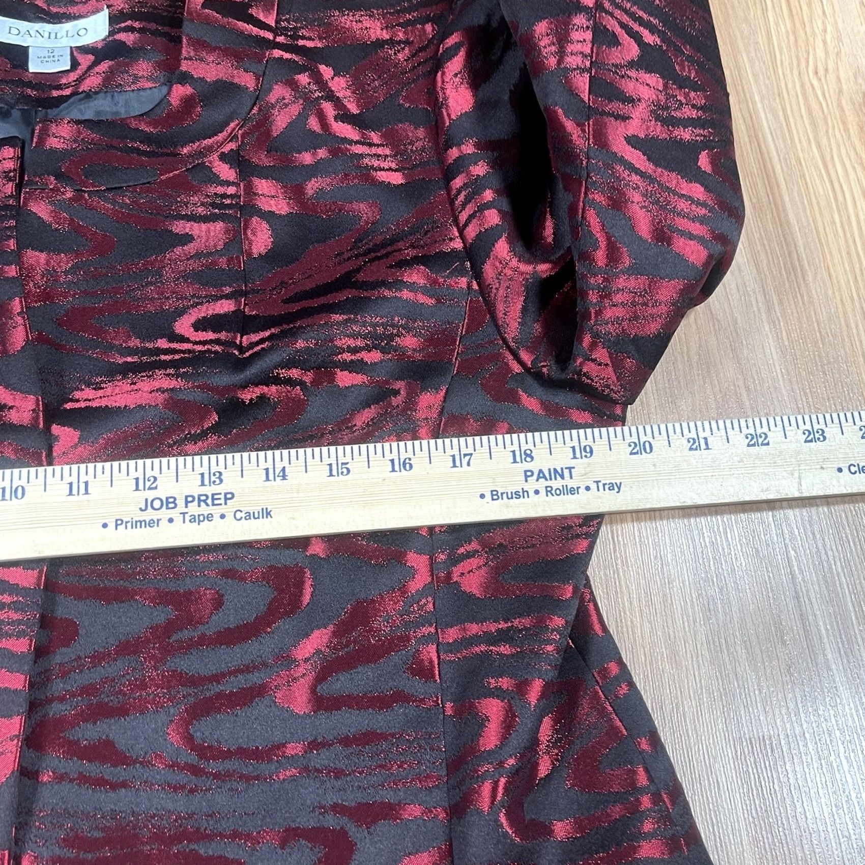 Vintage VINTAGE Danillo Blazer Woman’s 12 Red Black 100% Polyester Lined Jacket Coat Open NWT - Womens Blazer Jacket, Red Black, 12, Polyester, Open, NWT Size XL / US 12-14 / IT 48-50 - 6 Thumbnail