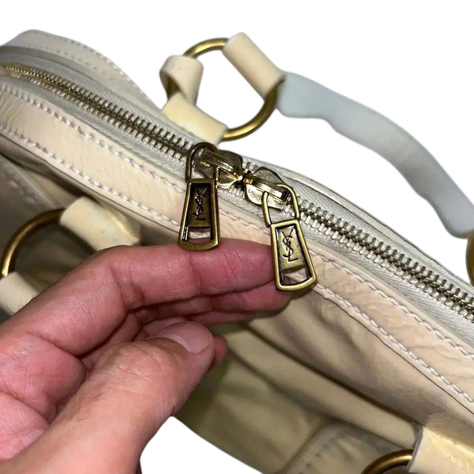 Saint Laurent Paris Saint Laurent - Cream Leather Handbag Gold Hardware Size ONE SIZE - 6 Thumbnail