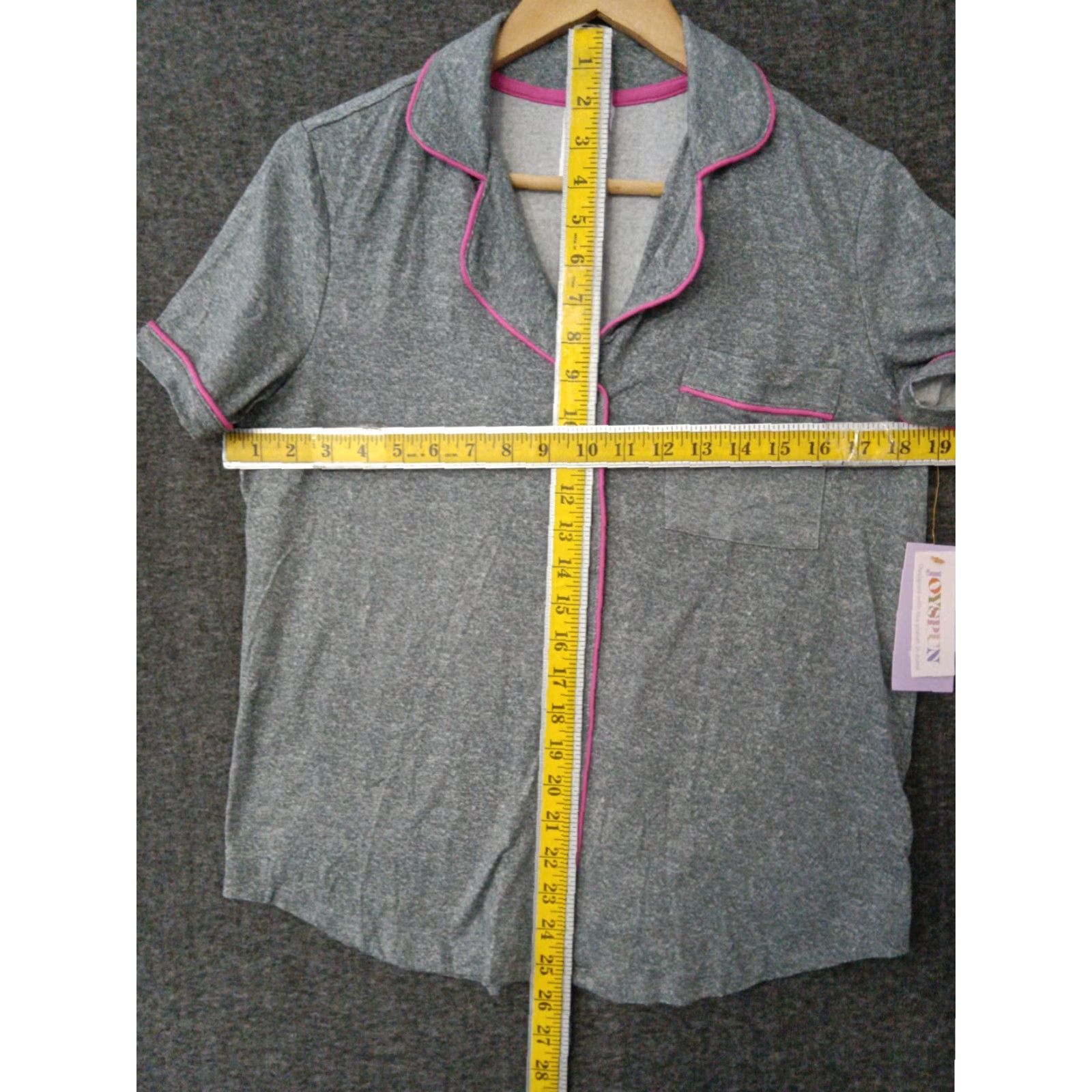 Vintage JoySpun Pajama Set Short Sleeve 2 Piece Gray Pink S Women Regular Size 28" / US 6 / IT 42 - 4 Thumbnail