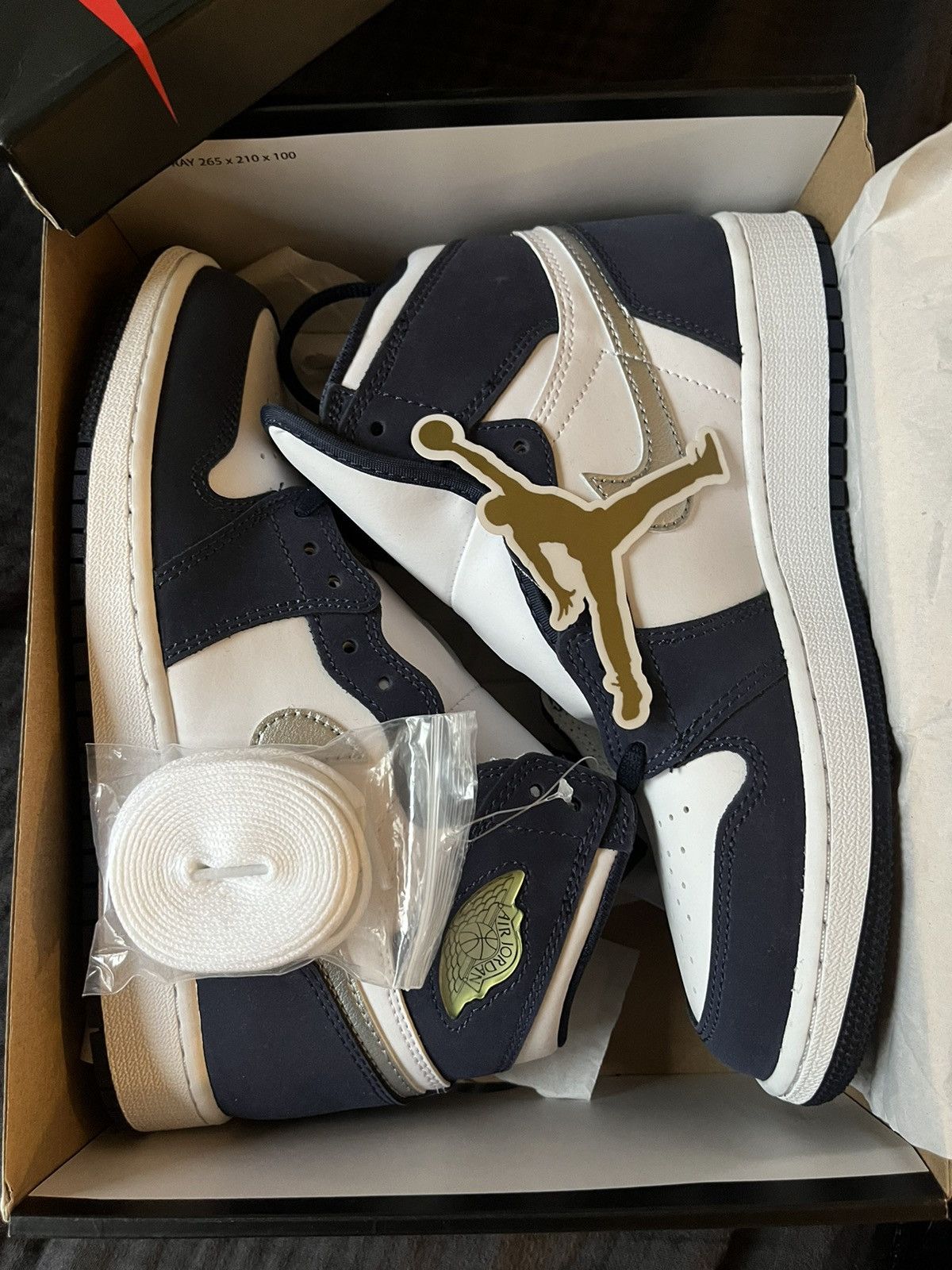 Jordan Brand × Nike JORDAN 1 MIDNIGHT NAVY JOCO GS Size US 7 / IT 37 - 6 Thumbnail