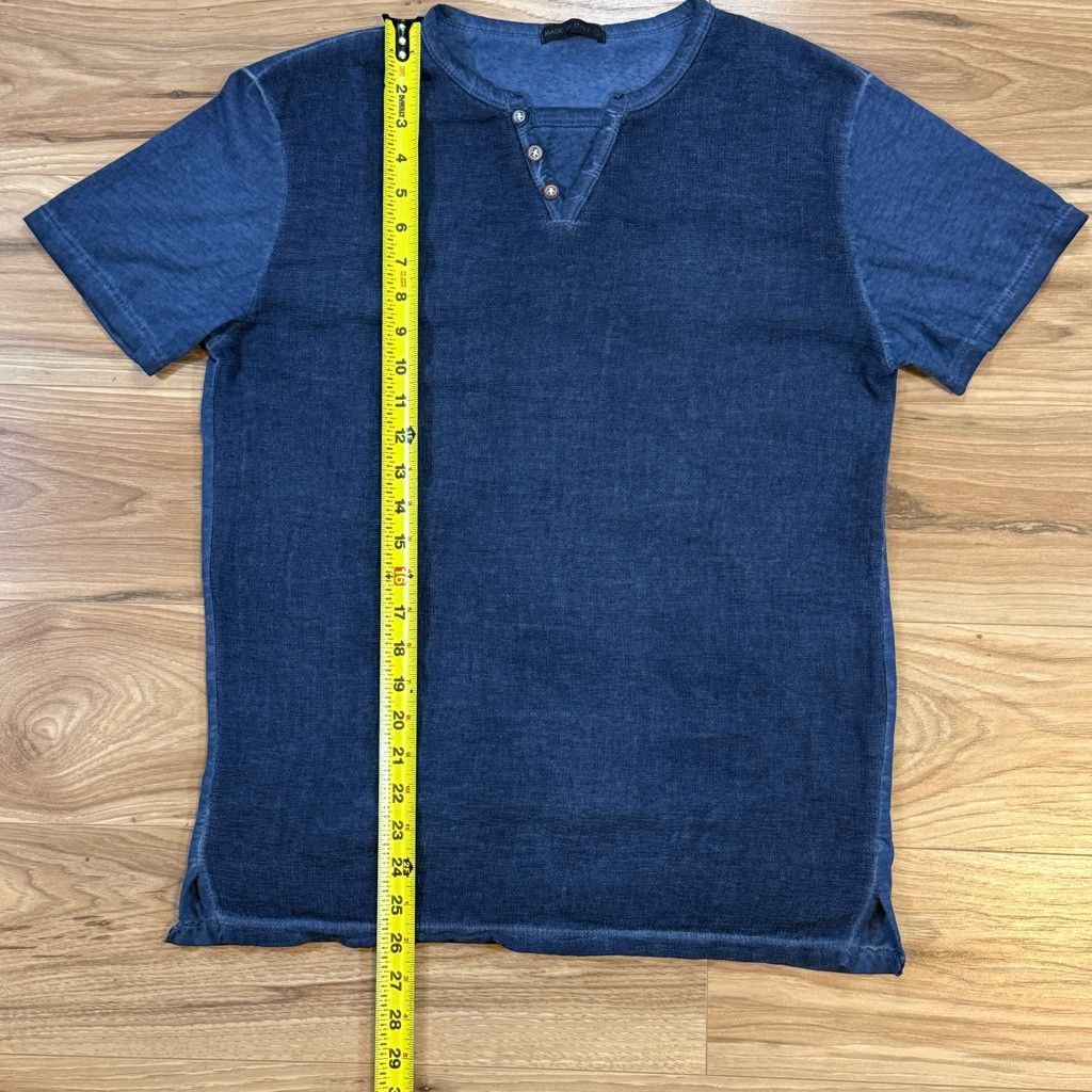 Other Prime Fashion Men’s L Blue Cotton Henley Made in Italy Size US L / EU 52-54 / 3 - 5 Thumbnail