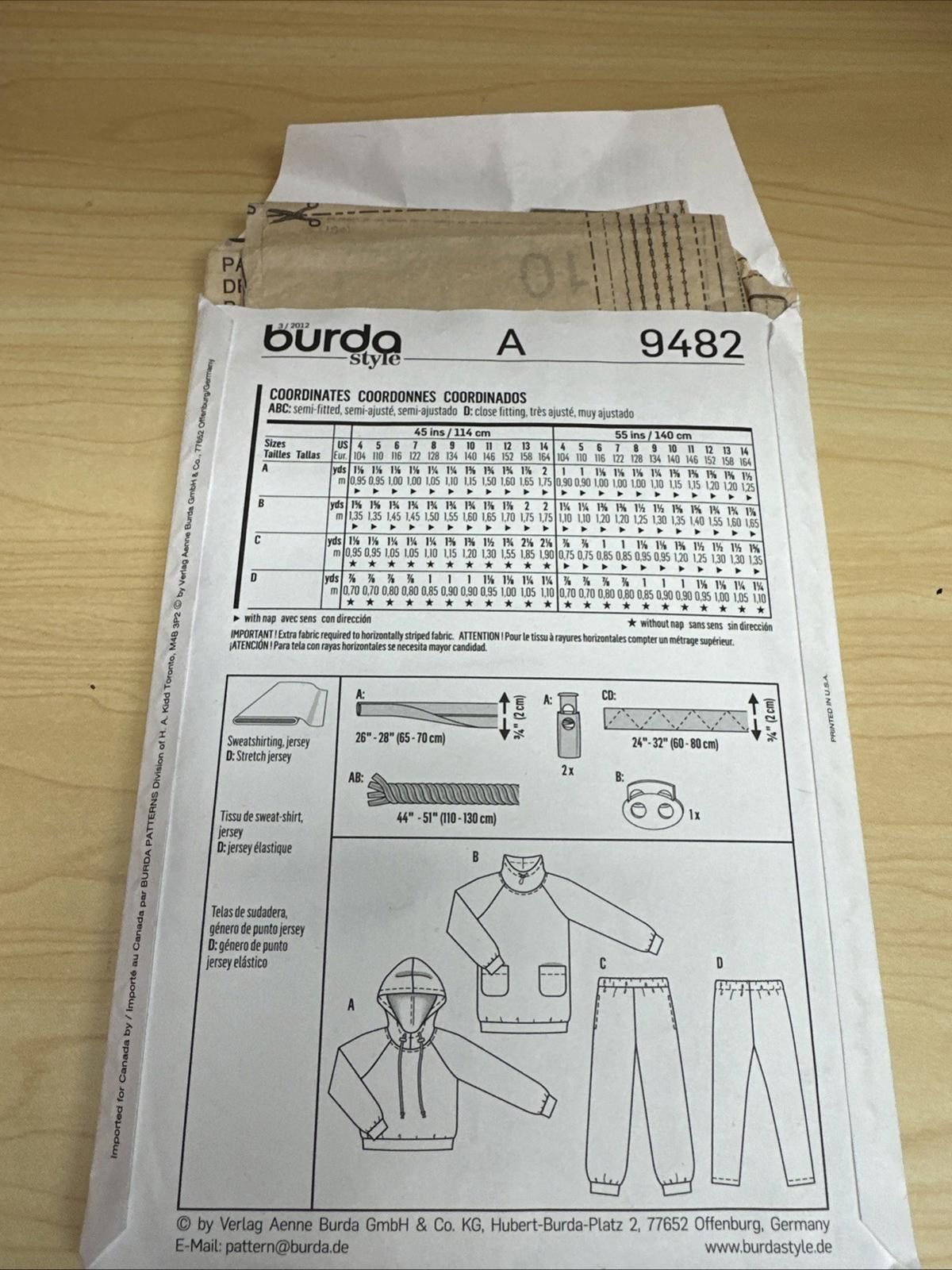Burma Bibas BURDA KIDS 9482 GIRLS COORDINATES Sewing Pattern Skill: EASY Size ONE SIZE - 2 Thumbnail