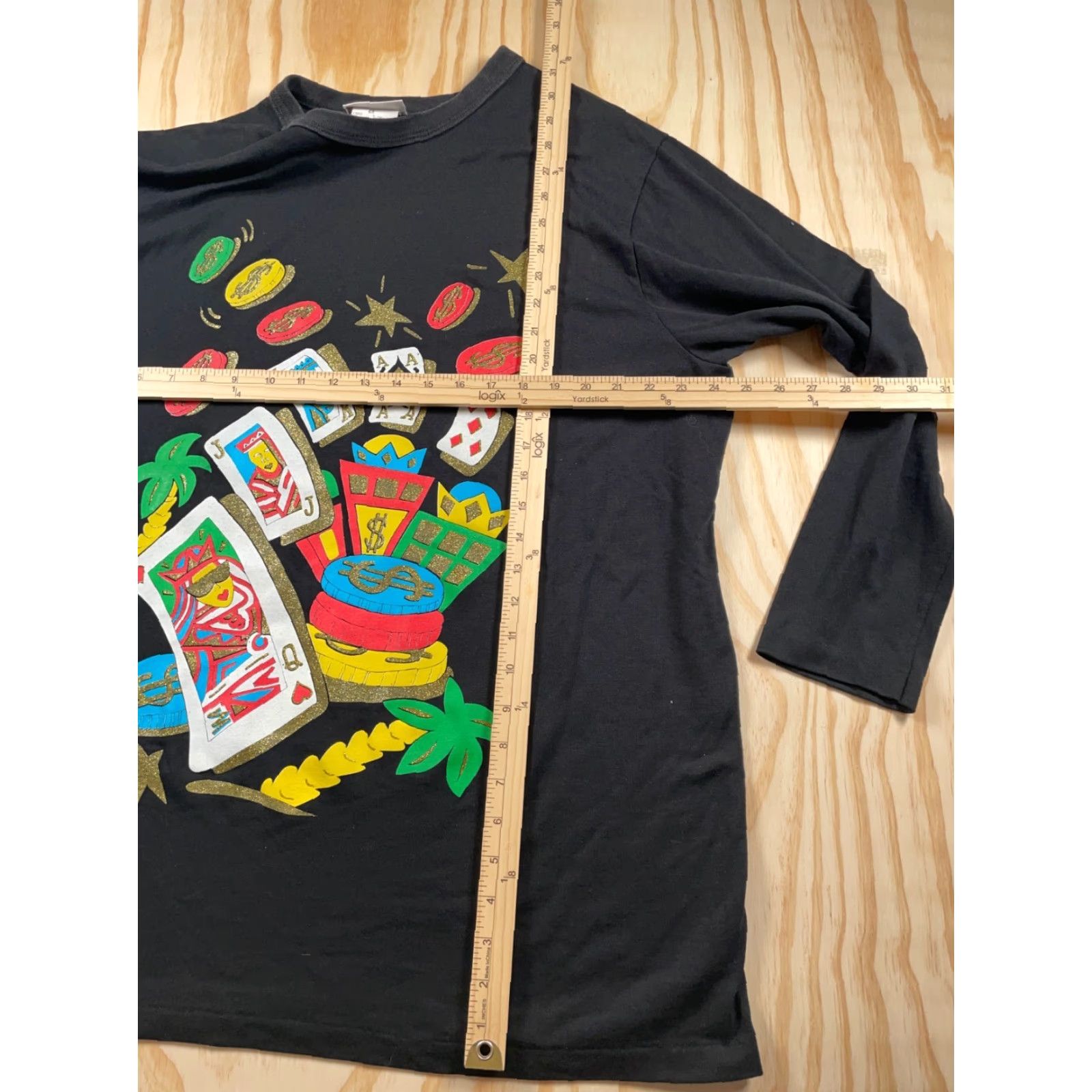 Vintage Vintage 90s VTG Dobie Casino Print Long Sleeve T-Shirt Women's 1X Black Single Stitch Size XL / US 12-14 / IT 48-50 - 5 Thumbnail