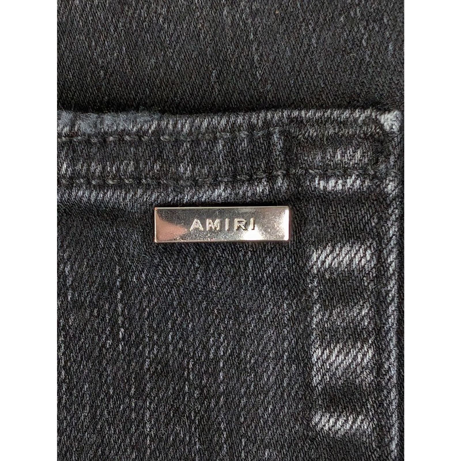 Amiri o1rshd1 Leather Camo MX1 Jeans in Aged Black Size US 29 - 19 Thumbnail