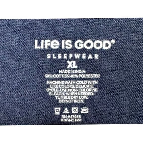 Life is Good Life is Good Henley Shirt Adult XL Blue Long Sleeve Mens Regular Sleeves Breathable Solid Cotton T-Shirt Size US XL / EU 56 / 4 - 4 Thumbnail