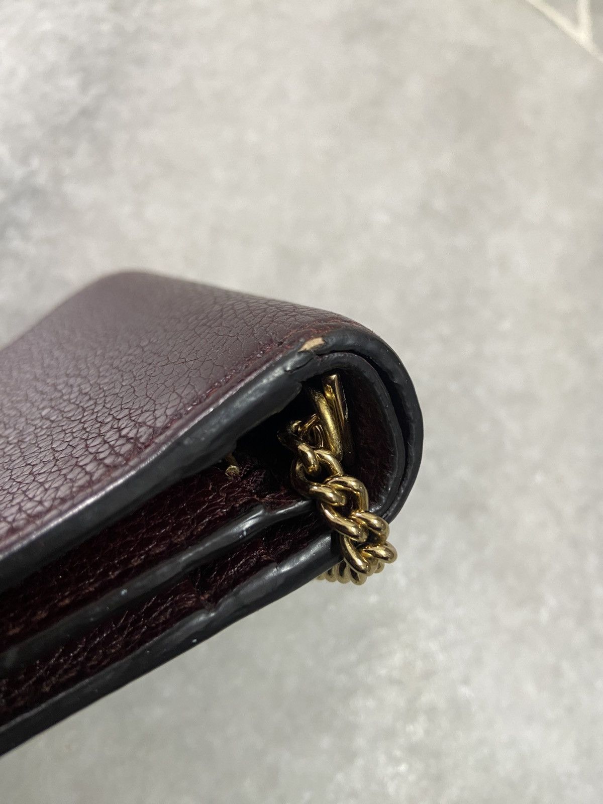 Gucci Gucci Zumi Leather Gold Chain Bi-Fold Mini Wallet Size ONE SIZE - 3 Thumbnail