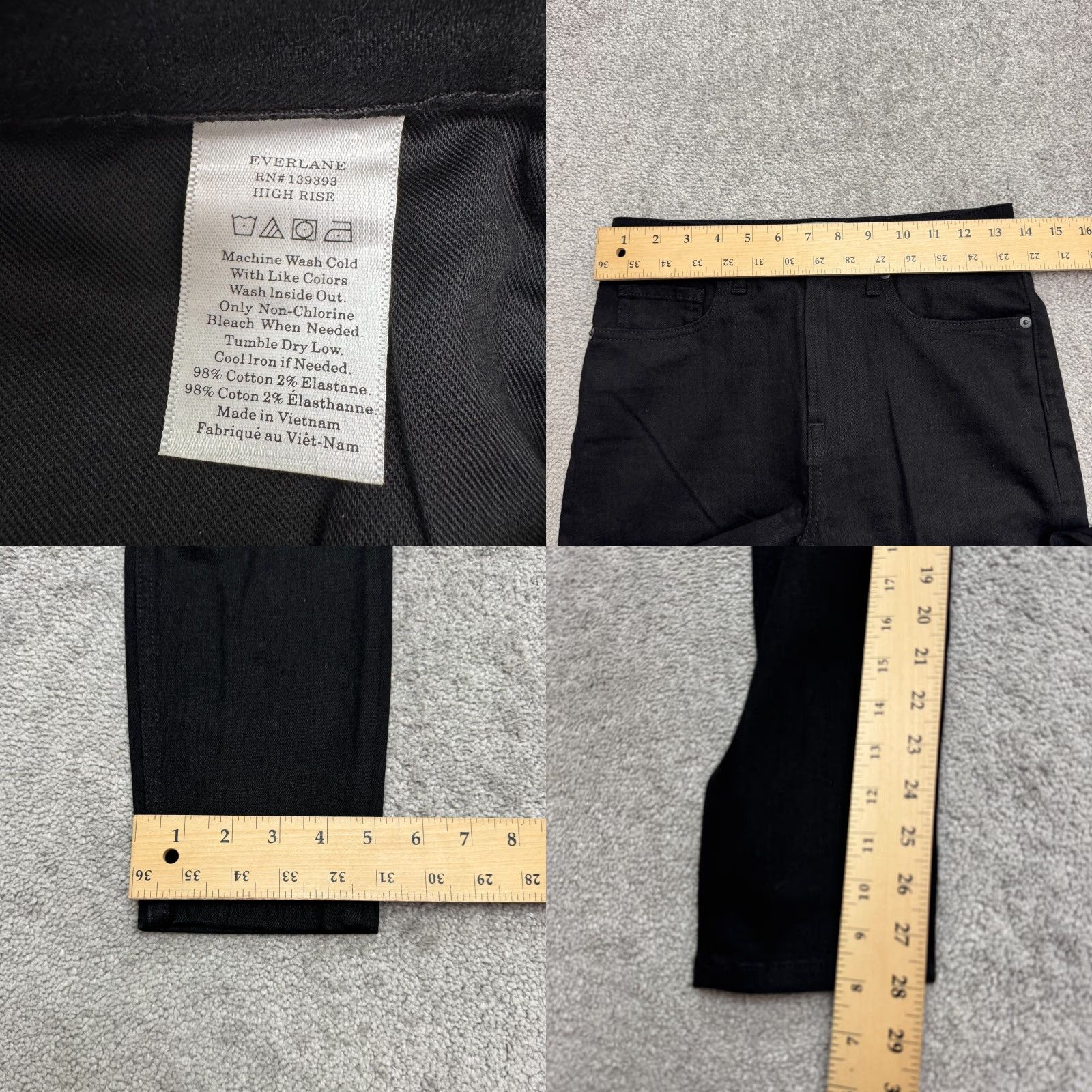 Everlane Everlane Jeans Womens 26 High Rise Skinny Denim Black Stretch Pockets 5-Pocket Regular Size 26" / US 2 / IT 38 - 8 Thumbnail