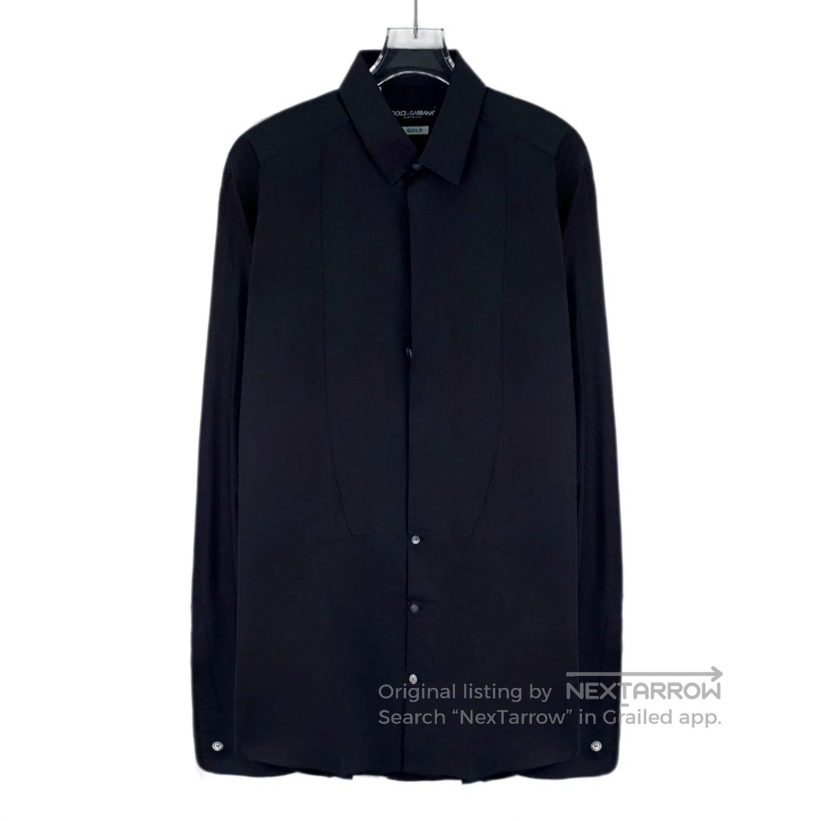 Dolce & Gabbana Dolce Gabbana Black Cotton Collared Single-Breasted Long-S Size S / US 4 / IT 40 - 1 Thumbnail