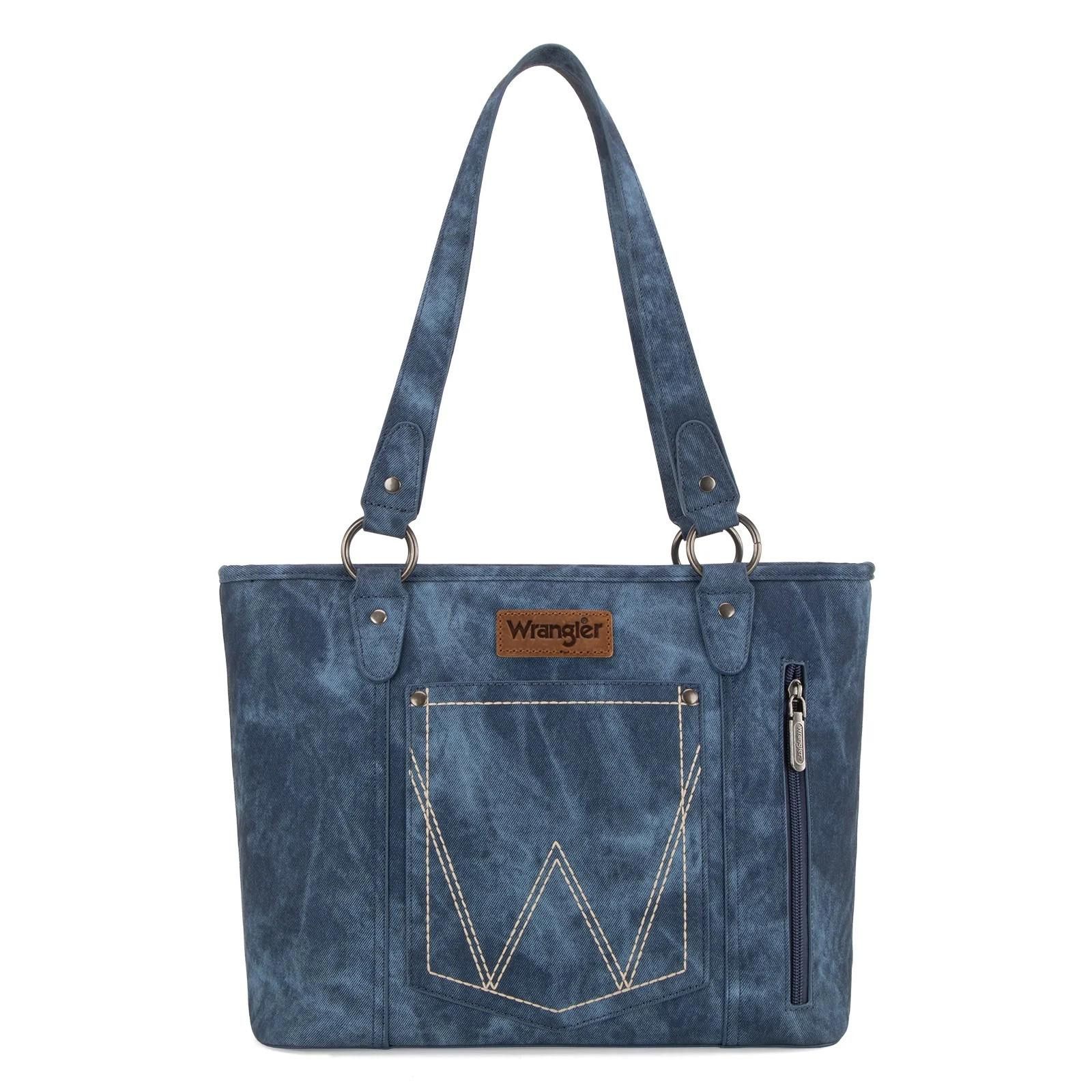 Wrangler Wrangler Stylish Blue Tote Bag with Zip Pocket Size ONE SIZE - 1 Thumbnail