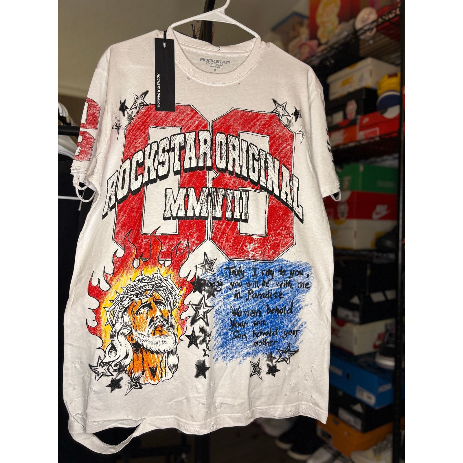 Rockstar Games NWT Sz. M - Men's Rockstar Original MMVIII (white/multi) Size US M / EU 48-50 / 2 - 1 Thumbnail