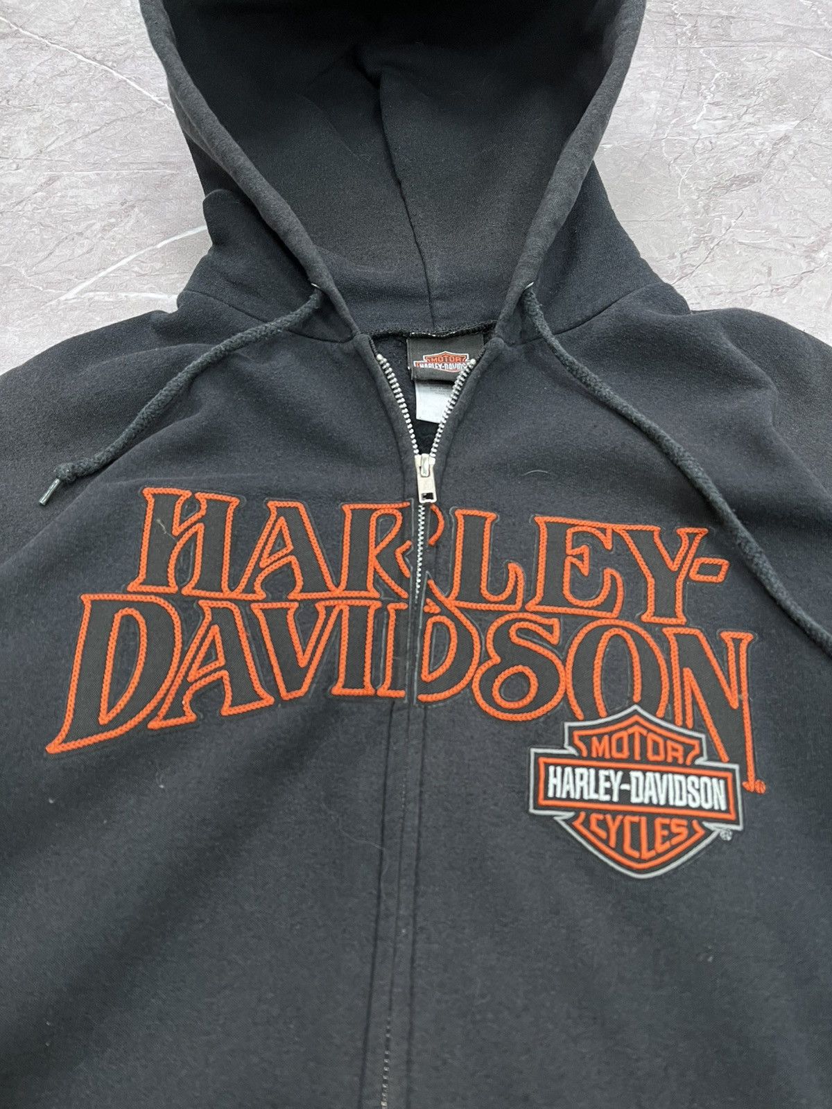 Harley Davidson × Japanese Brand Vintage Y2K BOXY Harley Davidson Printed zip up Hoodie Size US L / EU 52-54 / 3 - 4 Thumbnail