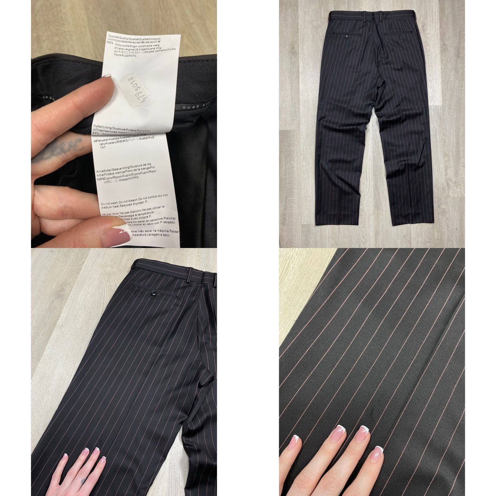 Hugo Boss Hugo Boss Mens Wool Suit 2 Buttons Blazer + Pants M Size 50 (M) Multicolor Wool Pattern Striped Suit Mens Size 40R - 9 Thumbnail