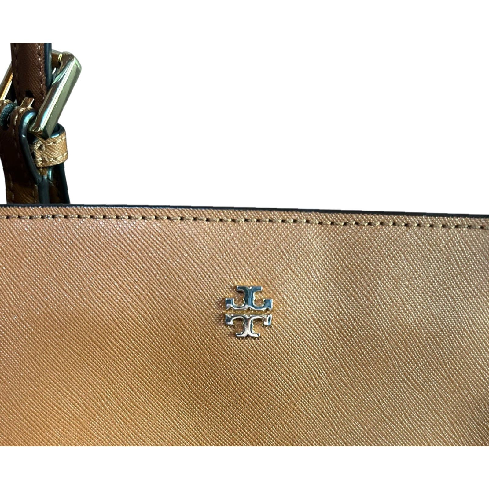 Tory Burch Tory Burch York Brown Leather Double Handles Tote Shoulder Bag Women Purse Read Read damage to handles Read Size ONE SIZE - 5 Thumbnail