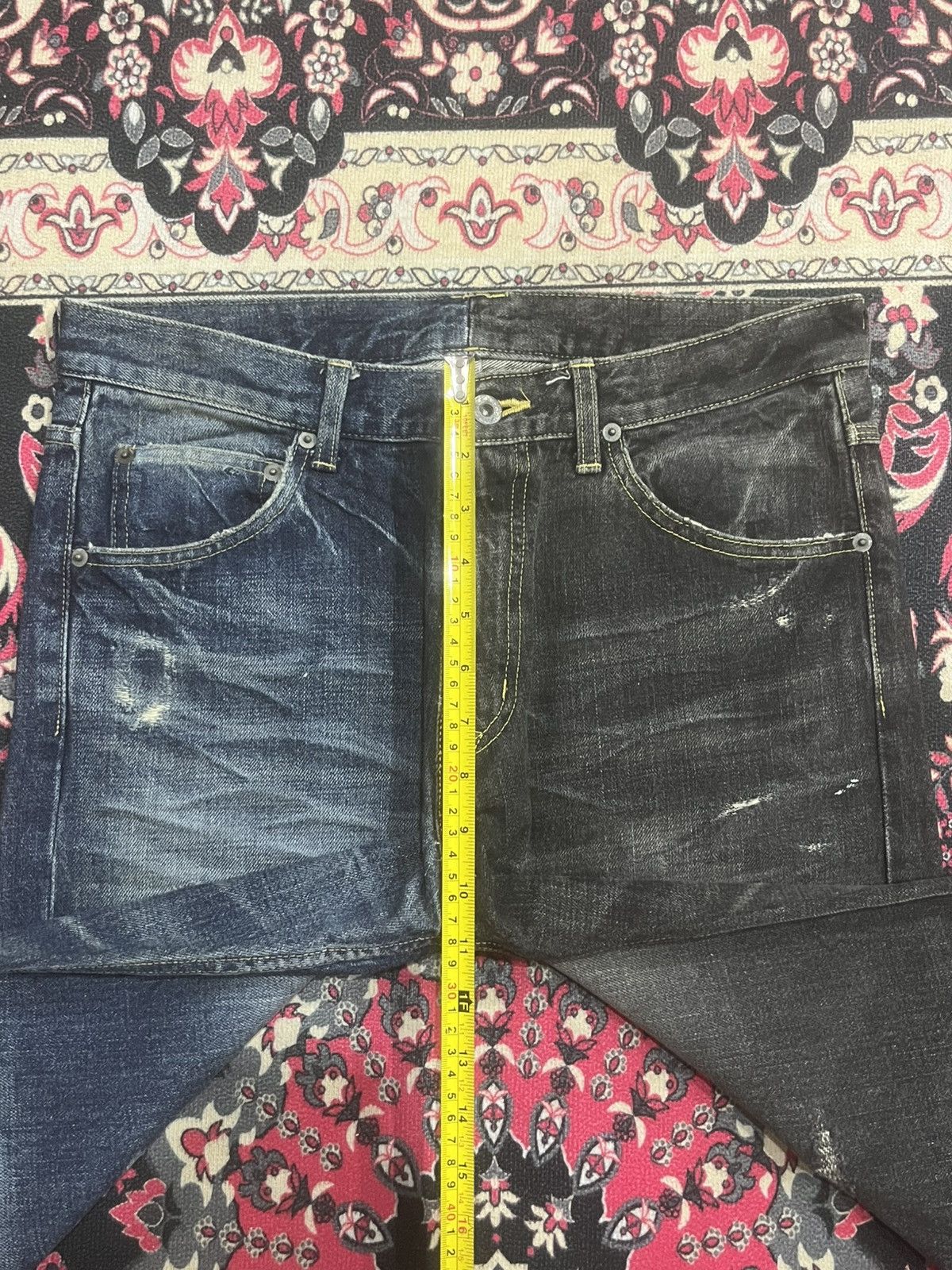 Japanese Brand Maison Conception Libre Two Toned Distressed Whisker Jeans Size US 32 / EU 48 - 12 Thumbnail