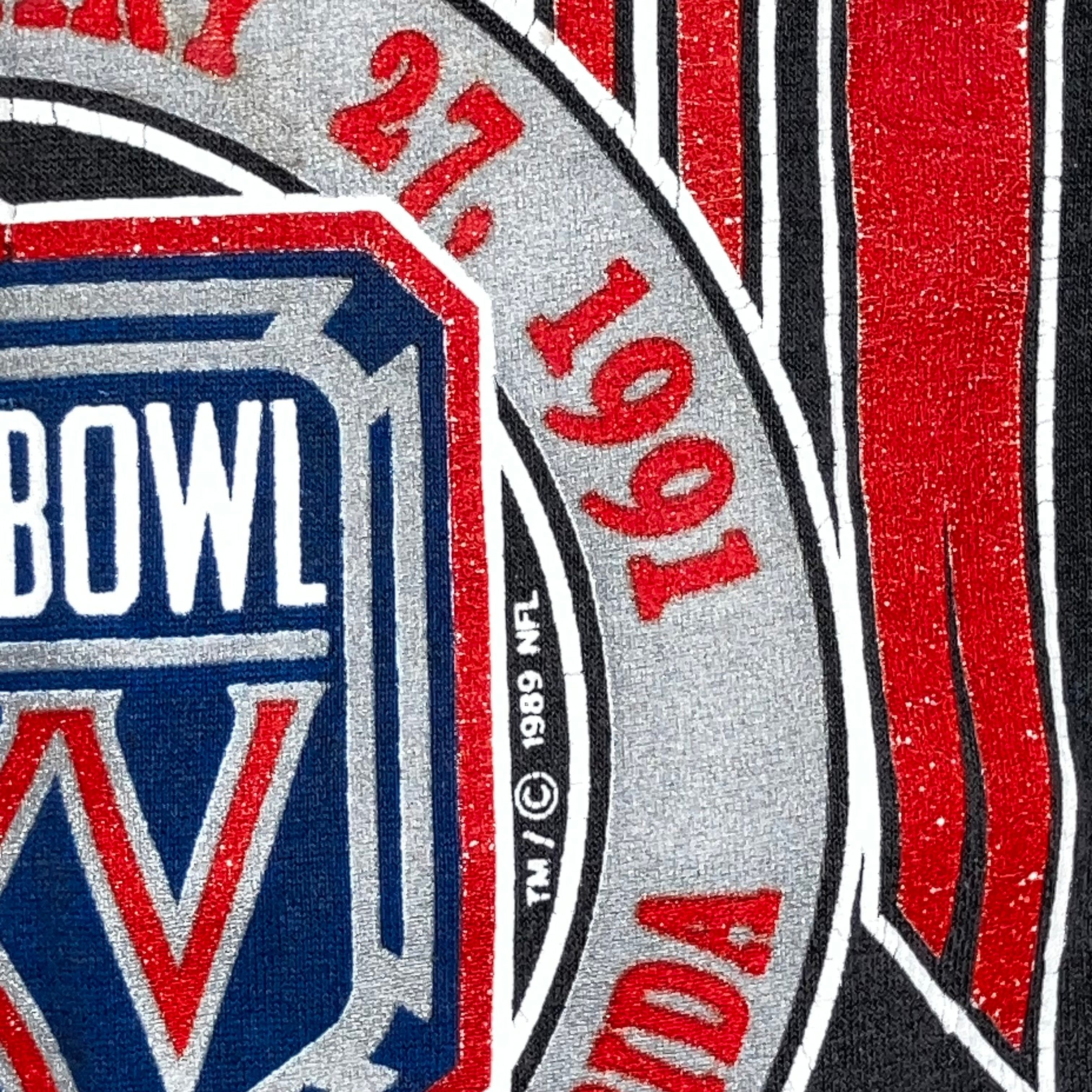 Vintage Vintage 90s 1991 Super Bowl T Shirt Size US L / EU 52-54 / 3 - 6 Thumbnail