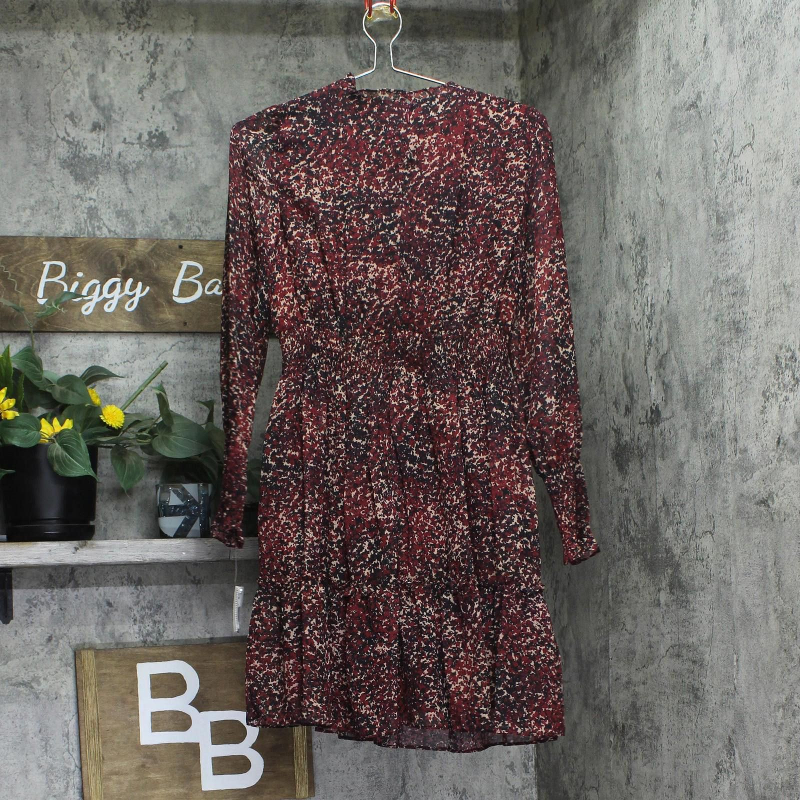 Nwt Taylor Petite Chiffon Dress 3109p Crimson Red Multi 4p