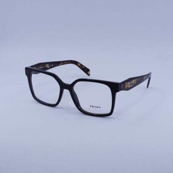 Prada Prada PRB03V 3891O1 Eyeglasses Black 52mm Square Frame Size ONE SIZE - 2 Thumbnail