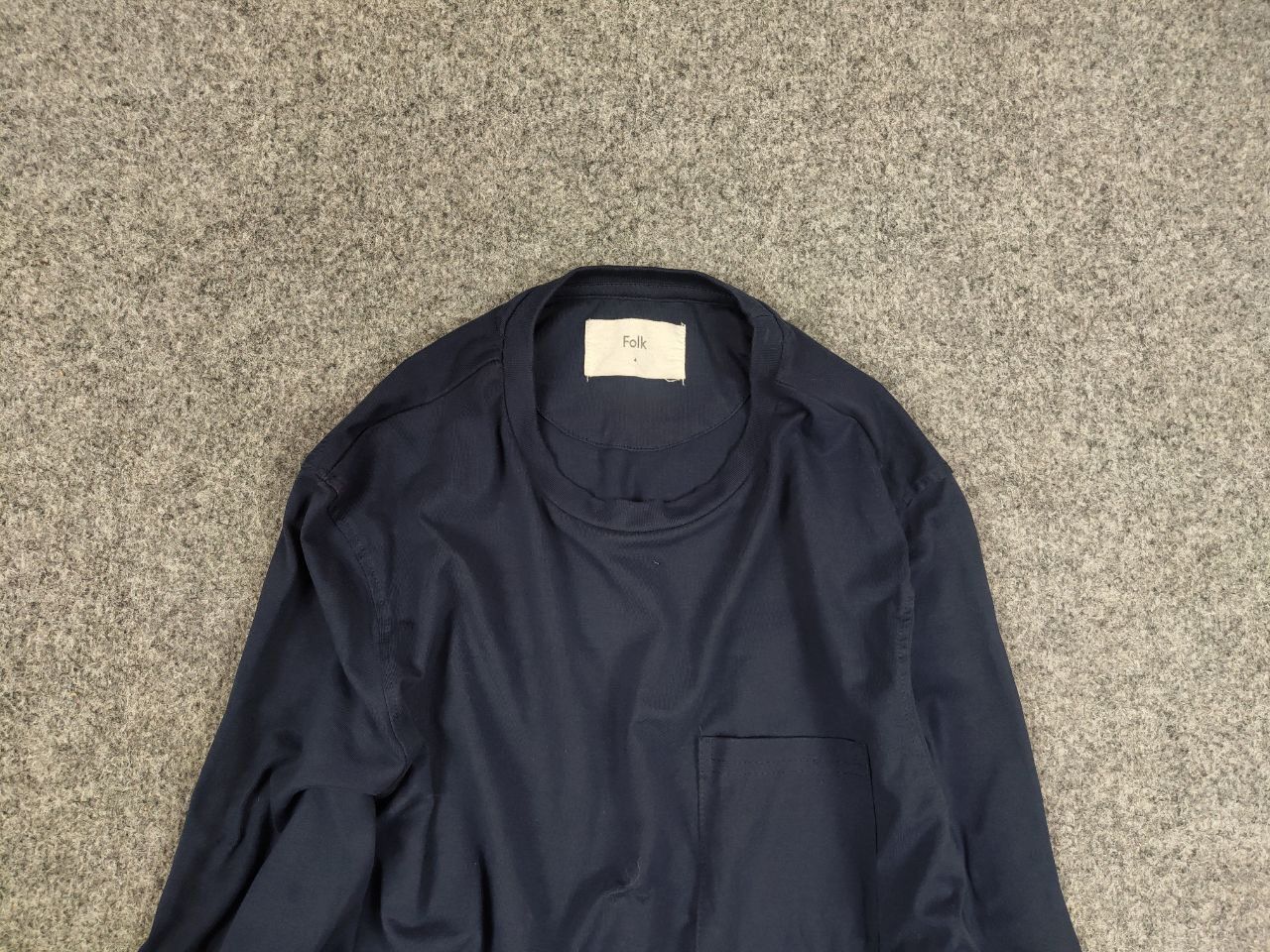 Folk Folk Design Classic Navy Blue Cotton Long Sleeve Sweatshirt Size US M / EU 48-50 / 2 - 3 Thumbnail