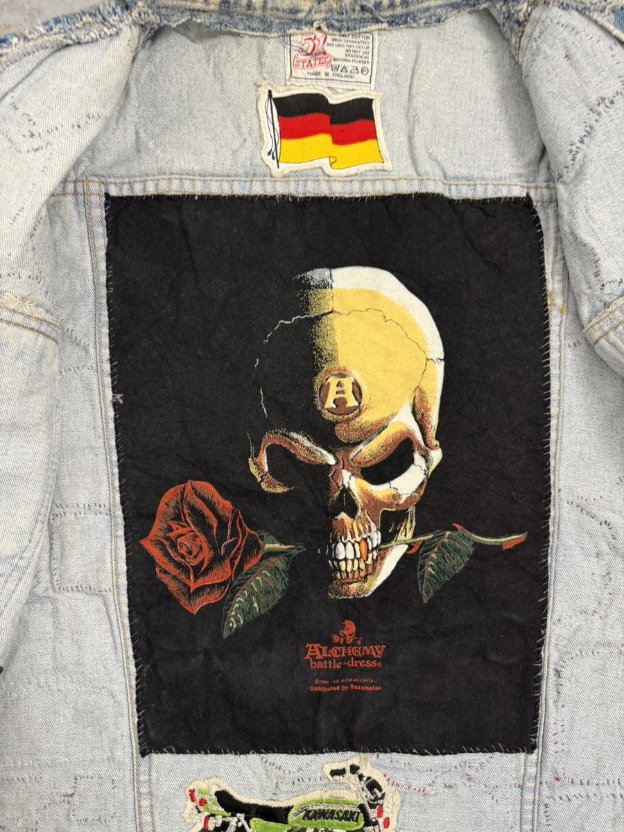 Vintage Biker Gang 80s 51States Cut Embroidered Studded Patched Vest Size US L / EU 52-54 / 3 - 12 Thumbnail