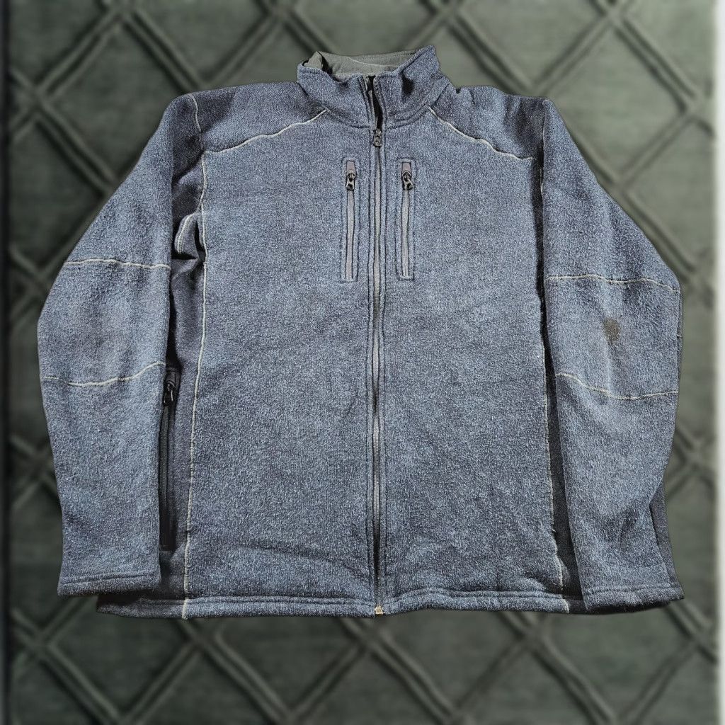 Kuhl Jacket Mens 2XL Dark Blue Full Zip Fleece Outdoor Hiking Pockets Warm