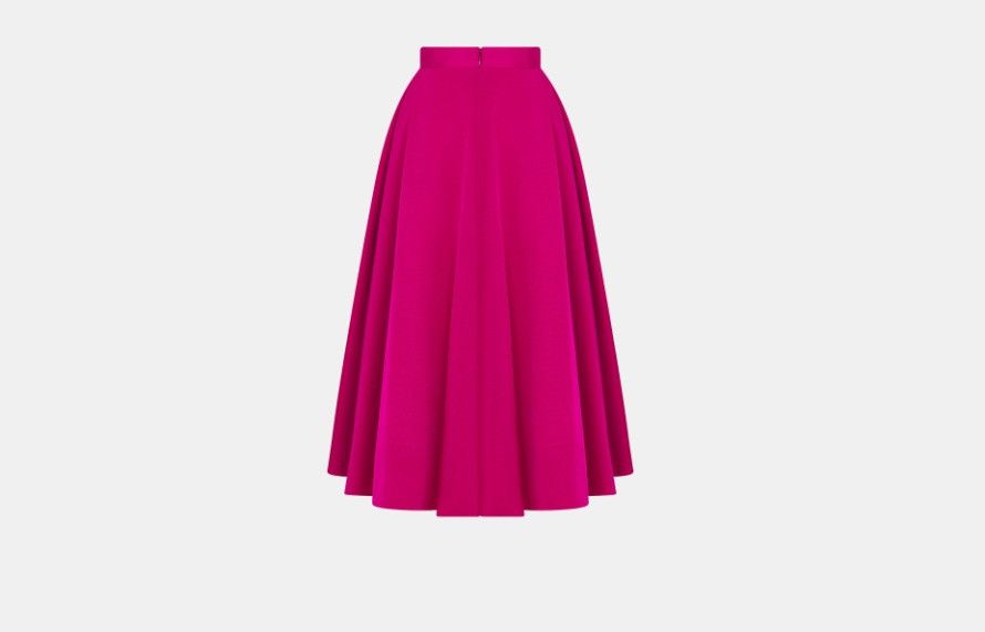 Dior o1w1db10824 Mid-Length Pleated Skirt in Fuchsia Size 25" / US 0 / IT 36 - 2 Thumbnail