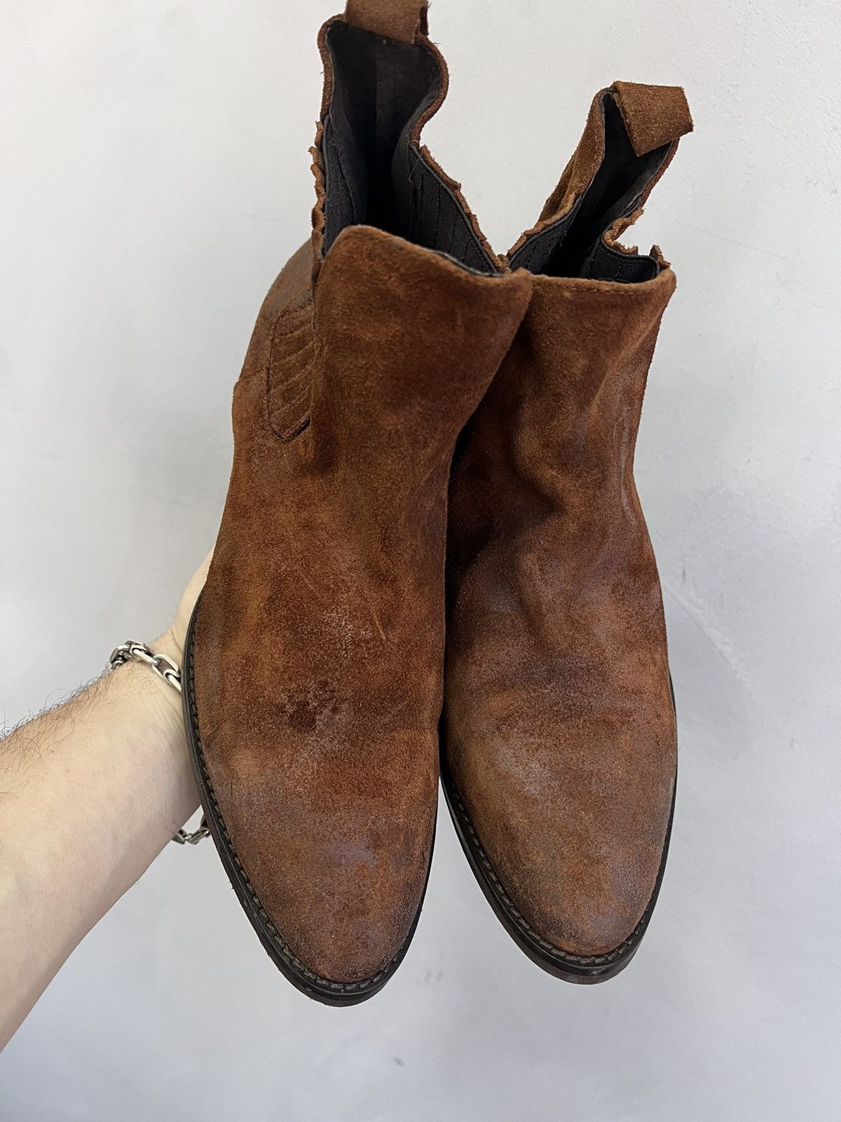 14th Addiction × KMRii Leather JAPANESE HIGH AVANT-GARDE Boots RICK OWENS STYLE Size US 7.5 / EU 40-41 - 3 Thumbnail
