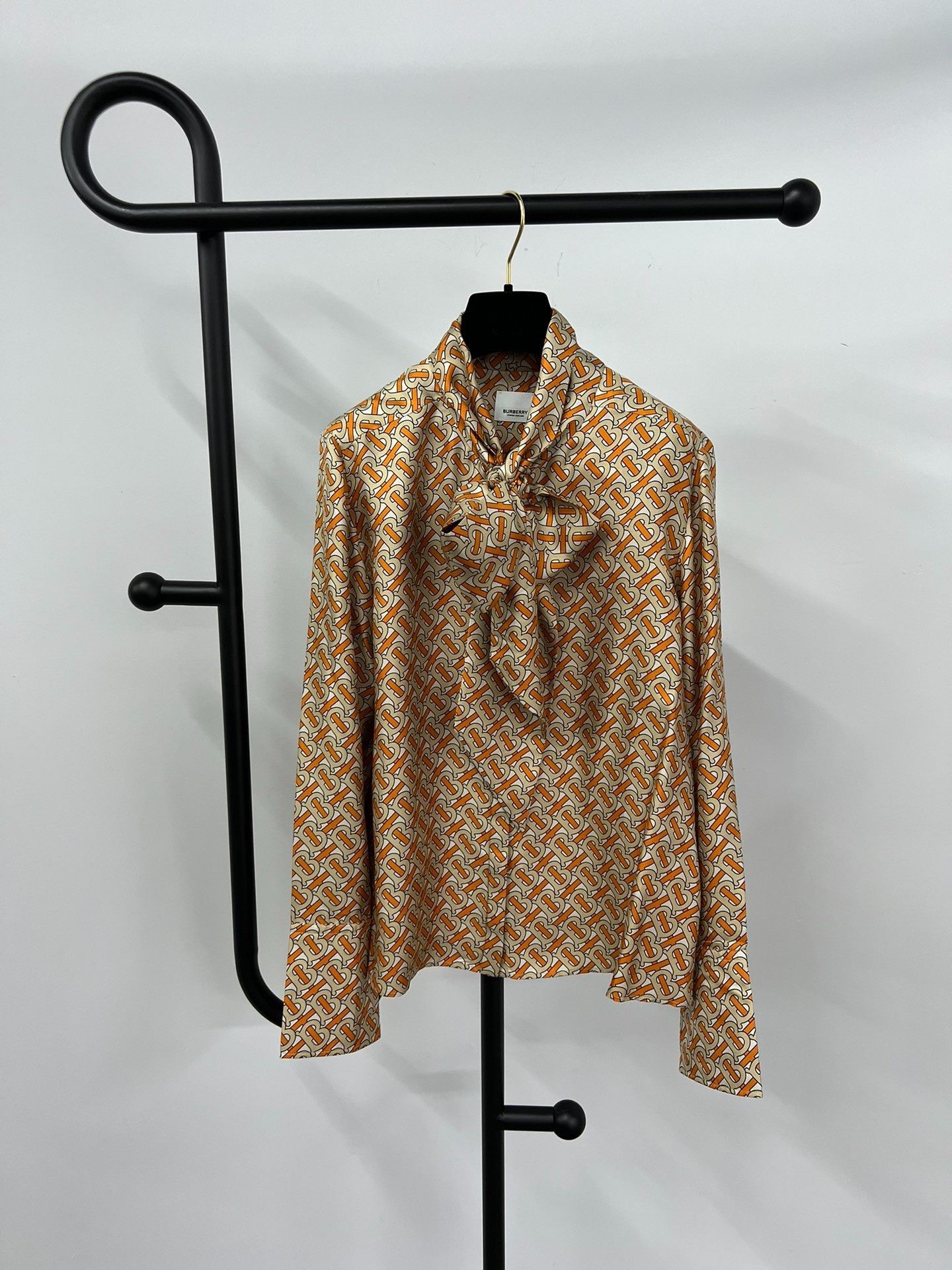 Burberry Burberry TB Monogram Silk Shirt Size S / US 4 / IT 40 - 1 Thumbnail