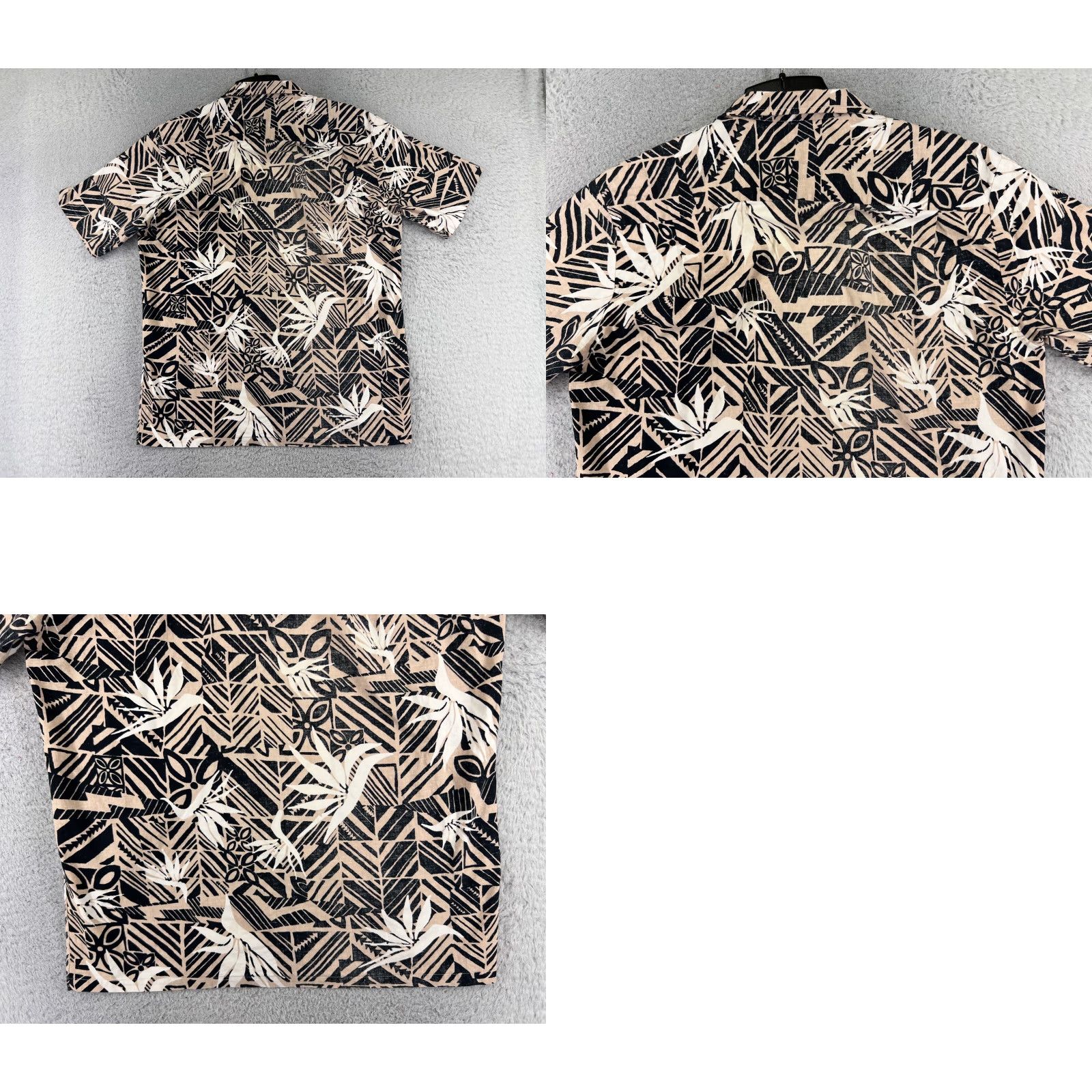 Paradise Nike Shirt L Short Sleeve Beige Floral Bird Of Paradise Button-Up Pocket Hawaiian Men’s Regular Fit Size US L / EU 52-54 / 3 - 9 Thumbnail
