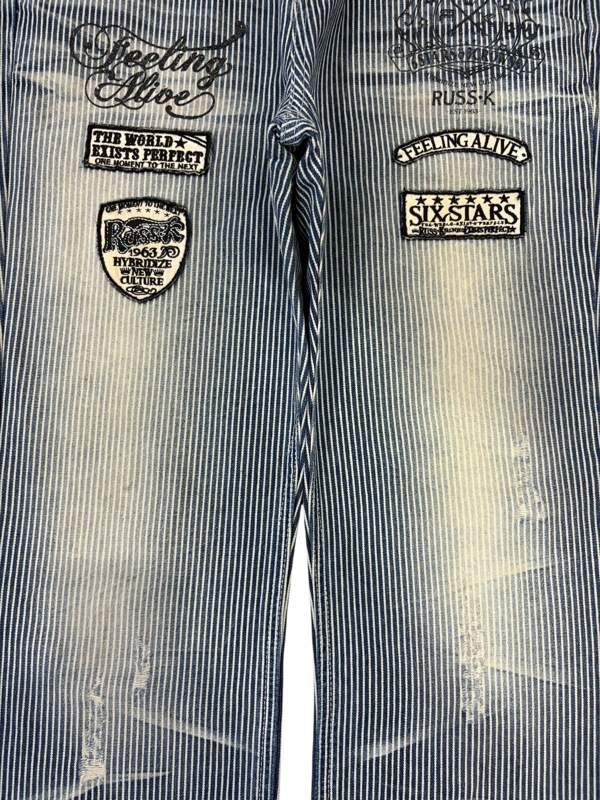 Yoshiyuki Konishi Vintage Japanese Brand Hickory Patched Bootcut Jeans Size US 34 / EU 50 - 5 Thumbnail