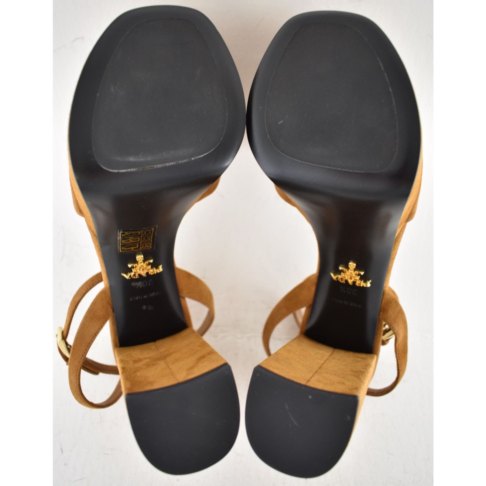 Prada Prada 115mm Cognac Brown Suede Platform Sandal 38.5 Size US 8.5 / IT 38.5 - 20 Thumbnail