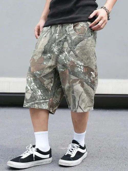 VIBE Camo Cargo Y2k Shorts Jorts Denim Size US 32 / EU 48 - 6 Thumbnail