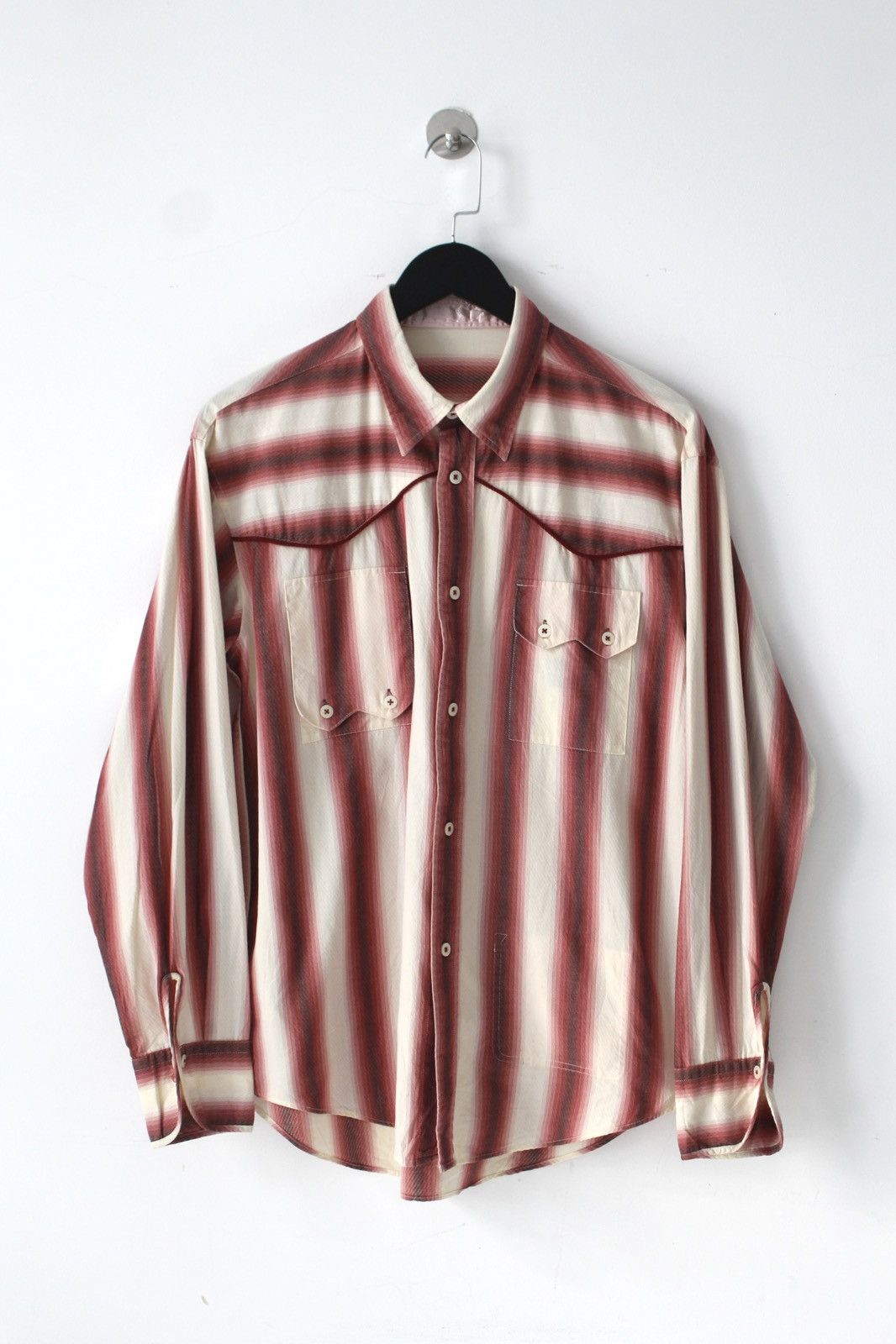 PPFM SS2002 PPFM SECRET POCKET OMBRÉ STRIPE WESTERN SHIRT Size US M / EU 48-50 / 2 - 1 Thumbnail