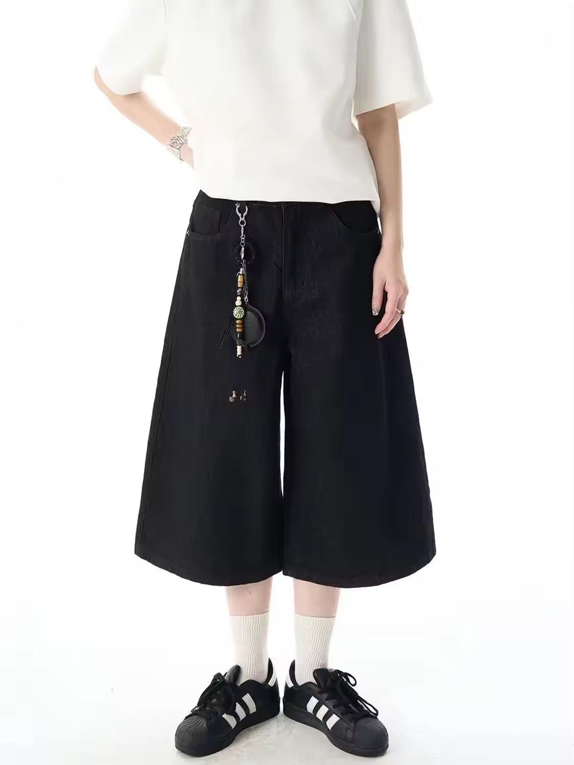 Japanese Brand Baggy Jorts Wide Leg Skater Shorts Y2K Style Size US 29 - 1 Thumbnail