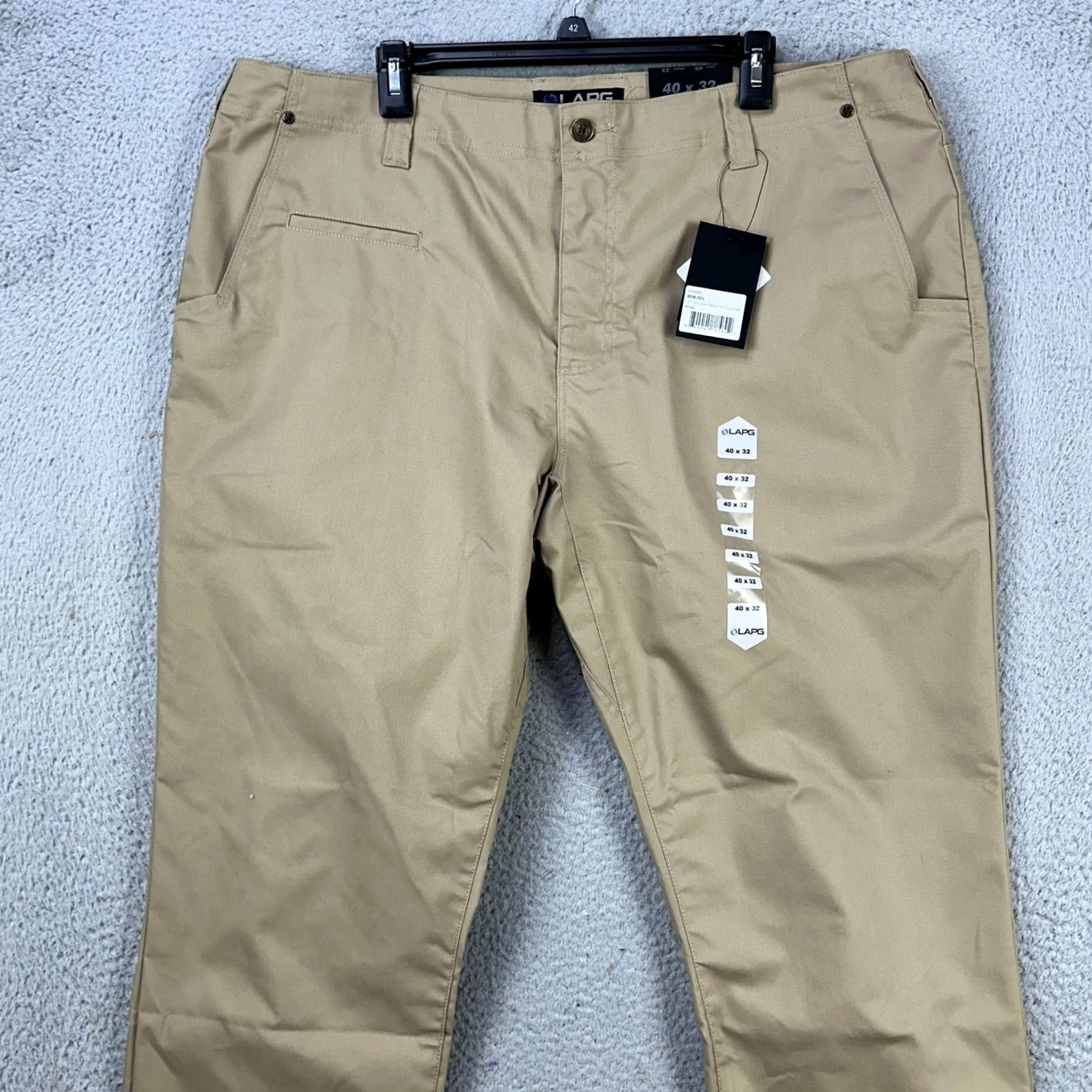 Vintage LAPG Terrain Flex Chino Pants 40X32 Tan Khaki Flat Front Straight Leg Casual Mens Pants Size US 40 / EU 56 - 4 Thumbnail