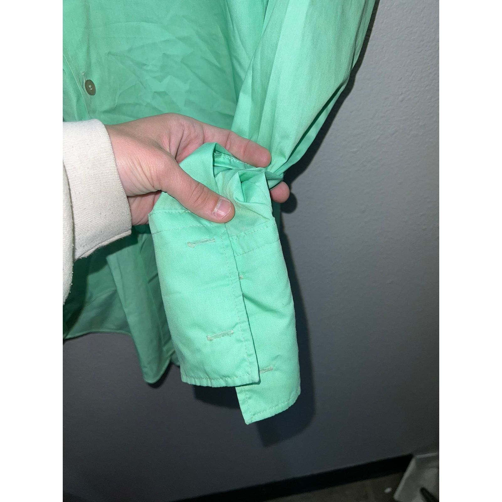 Vintage Vintage Brent Sanforized Button Up Shirt Dacron Green S Size US S / EU 44-46 / 1 - 6 Thumbnail