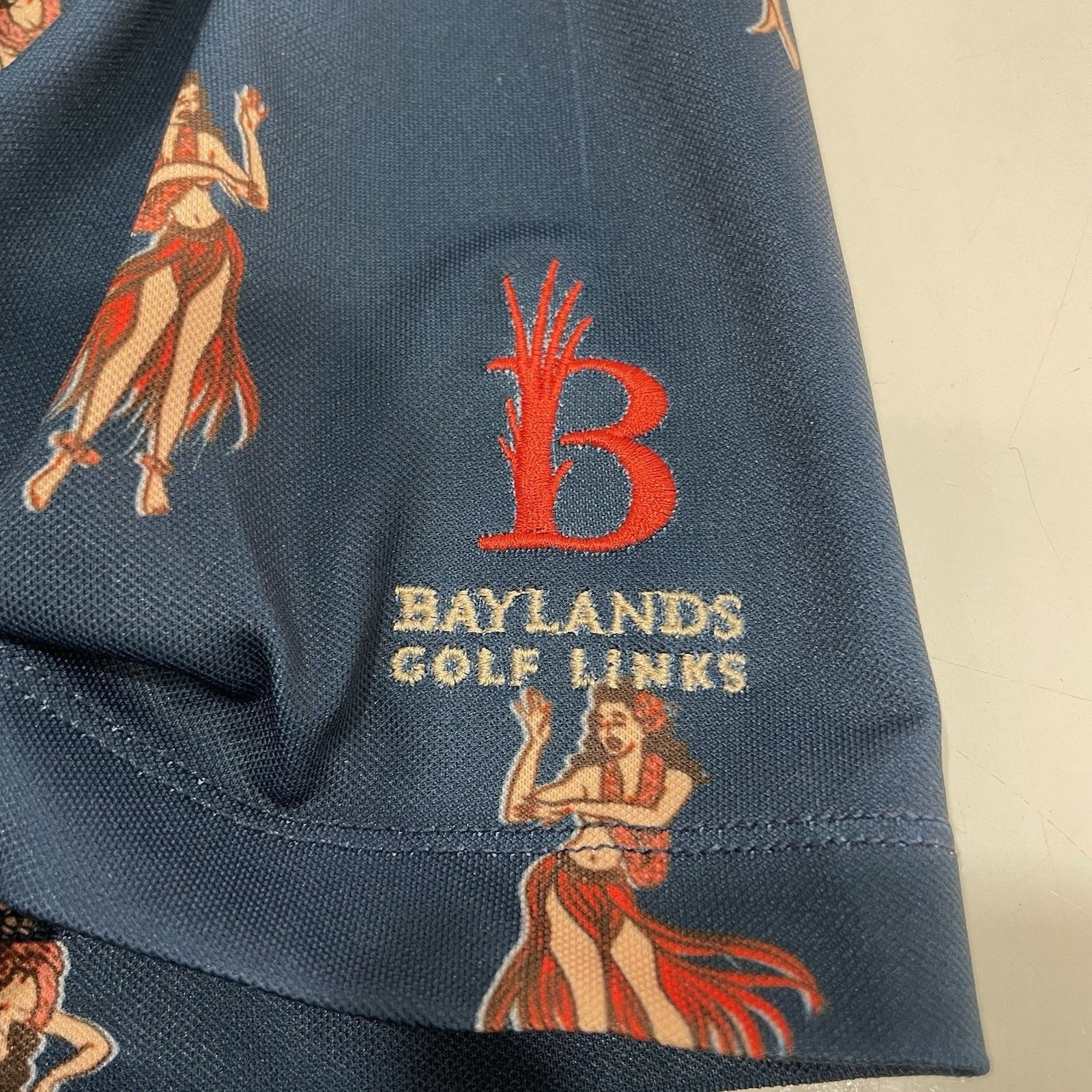 TravisMathew Devereux Hula Girl Mens Polo L Blue Baylands Golf Links Size US L / EU 52-54 / 3 - 4 Thumbnail