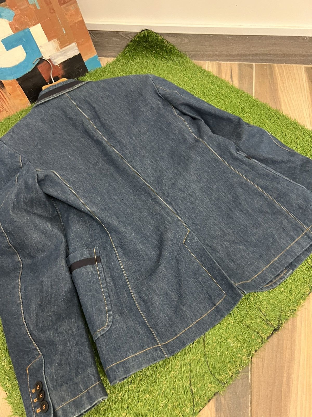 Alexander McQueen Sample Alexander McQueen Denim Jacket Blazer Y2k Luxury Size US L / EU 52-54 / 3 - 15 Thumbnail