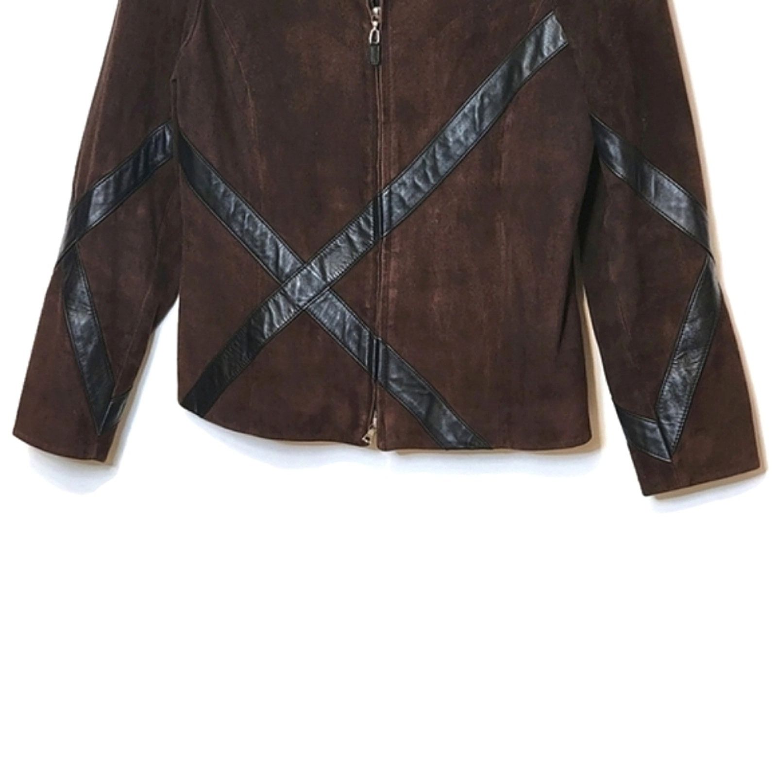 Nordstrom Nordstrom Studio 121 Brown Suede Leather Jacket Zip Front S Size S / US 4 / IT 40 - 4 Thumbnail